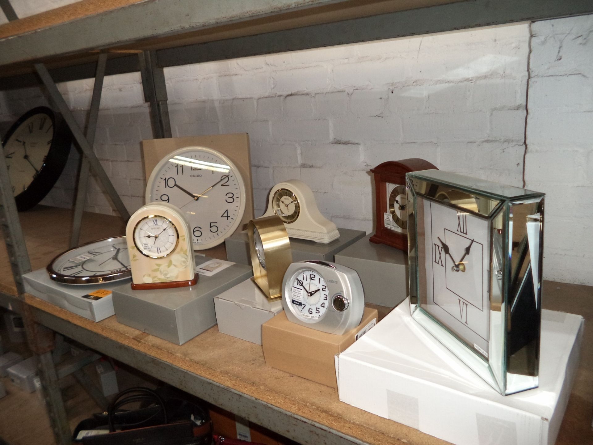 8 off mostly Seiko carriage & wall clocks plus Lorus alarm clock with RRPs up to £90 per clock - Image 2 of 6