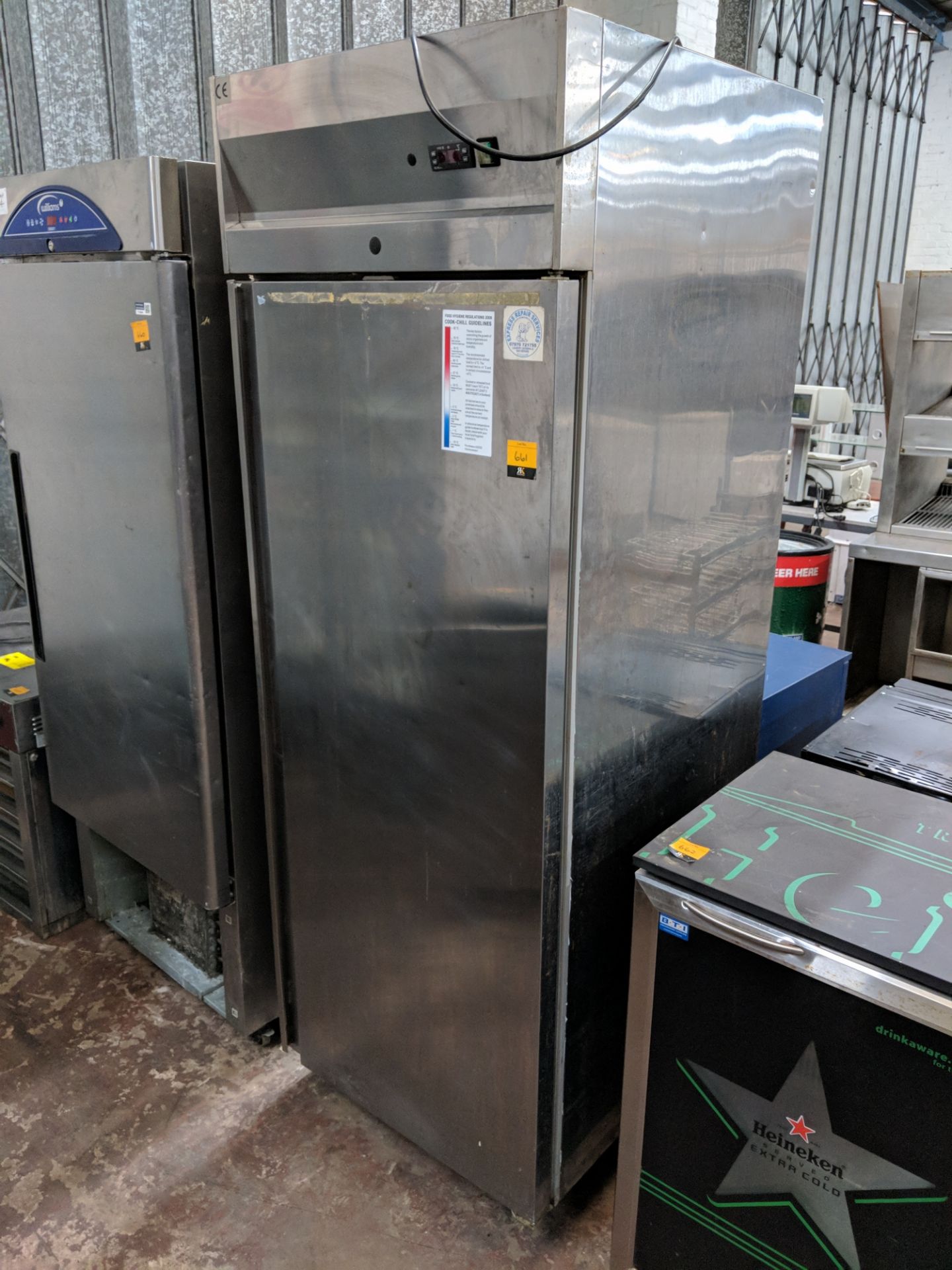 Stainless steel tall fridge IMPORTANT: Please remember goods successfully bid upon must be paid