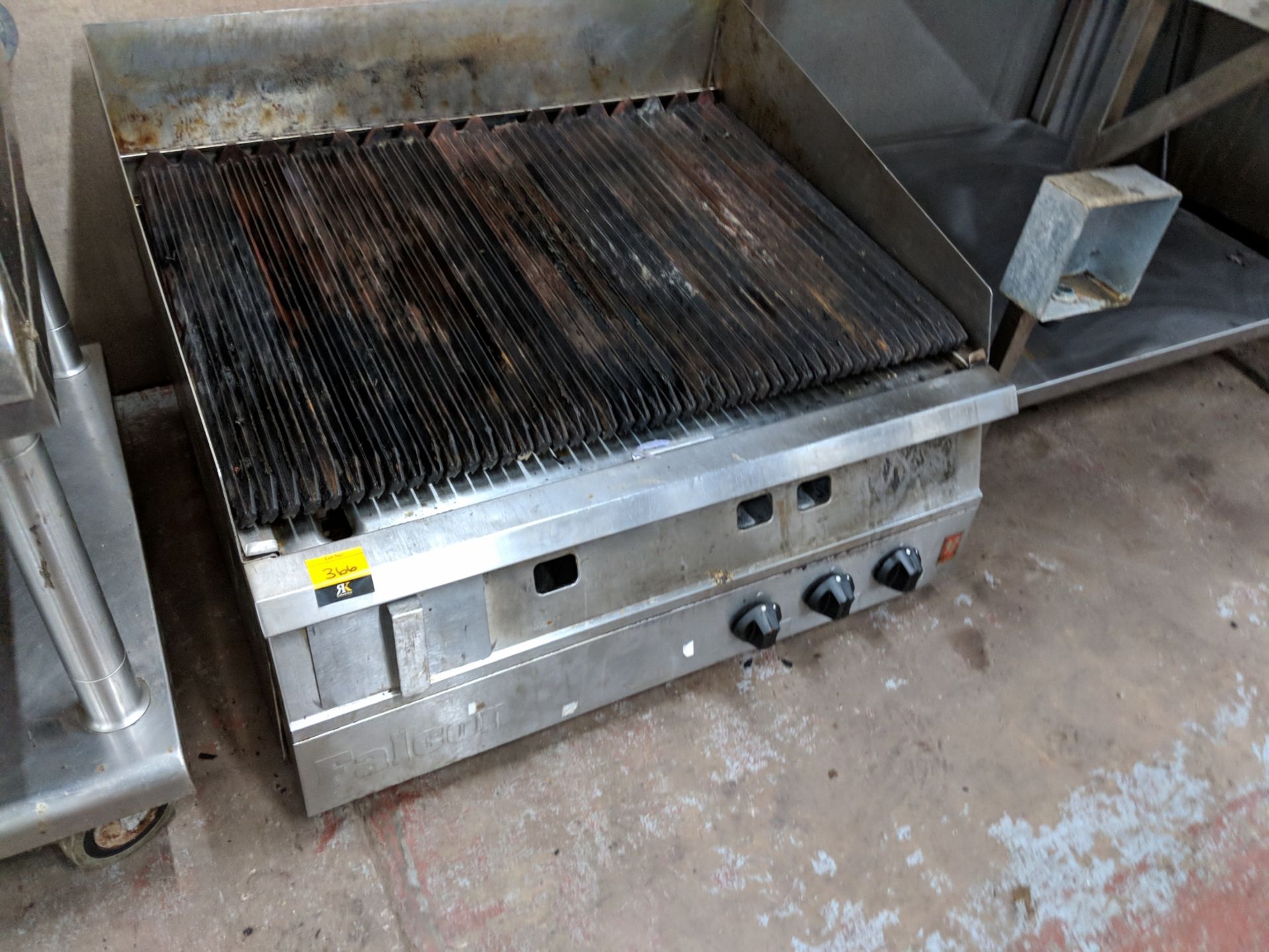 Falcon stainless steel large heavy-duty bench top 3-zone griddle unit circa 900mm x 800mm IMPORTANT: