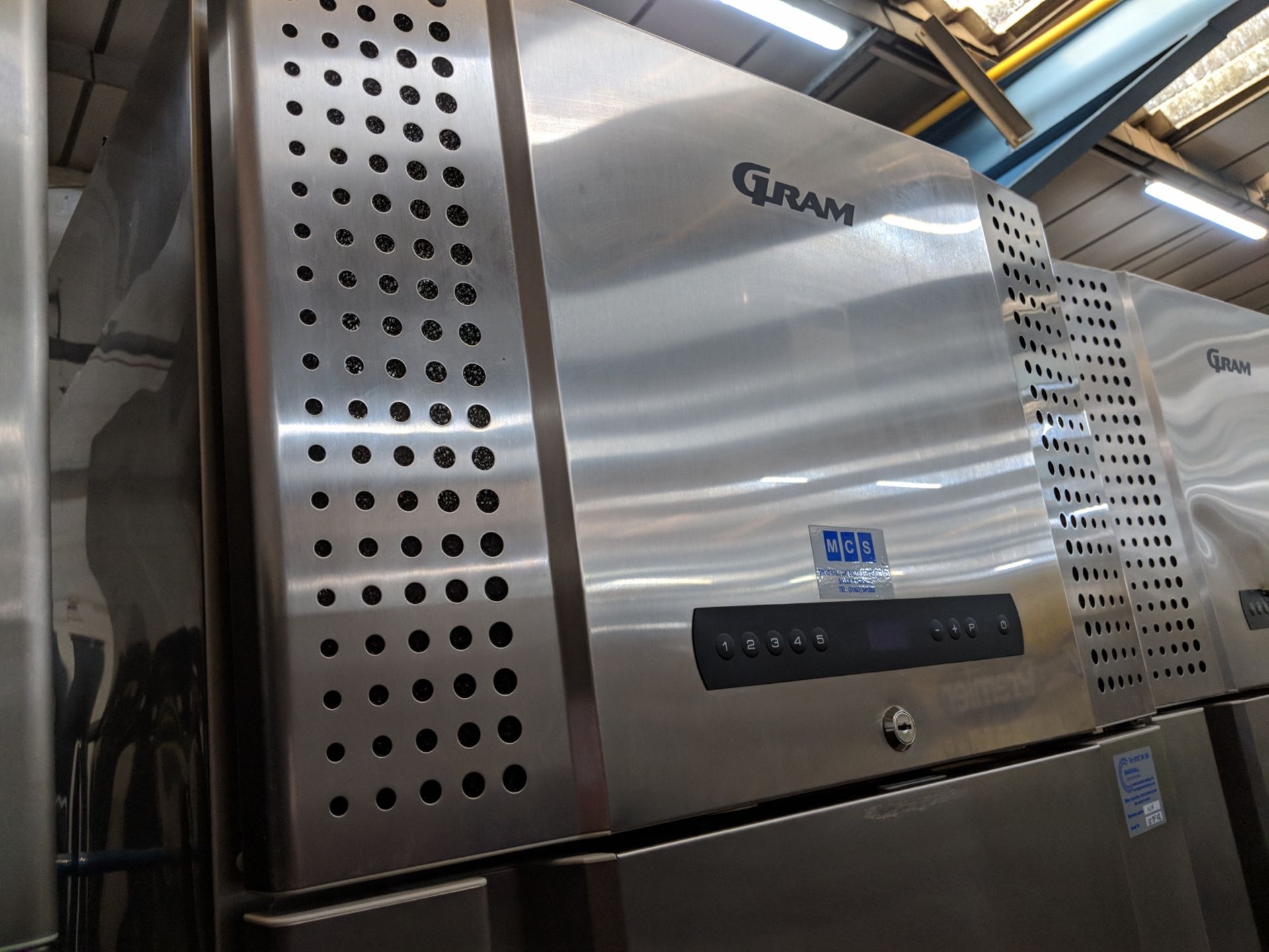 Gram stainless steel model Plus F660CXH C 5S freezer, which still has much of the original tape on - Image 3 of 4