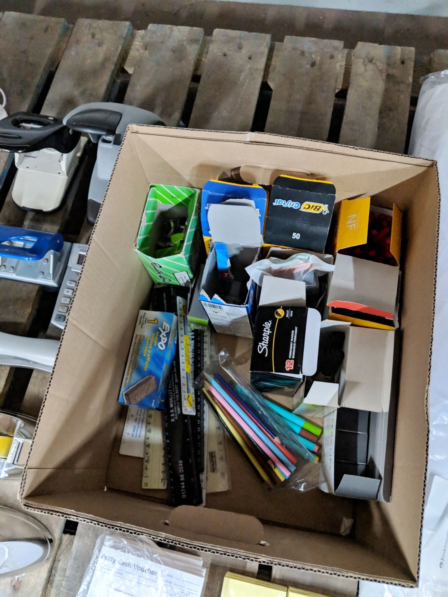 The contents of a pallet comprising an assortment of first aid kits & office equipment including - Image 6 of 8