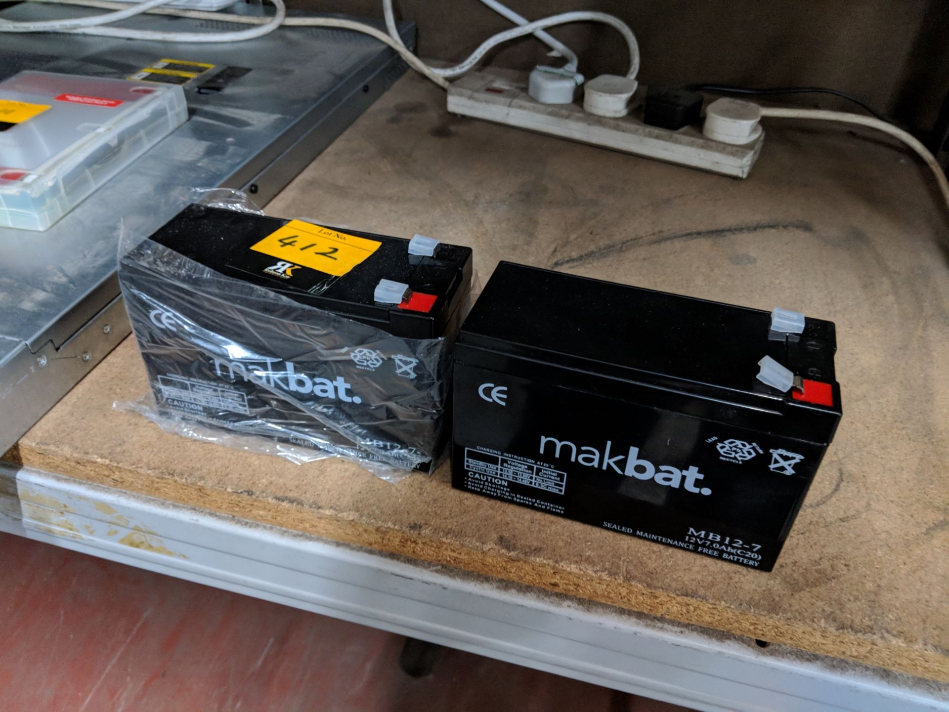 2 off Makbat model MB12-7 12V 7.0 AH (C20) sealed maintenance free batteries, understood to be - Image 4 of 4