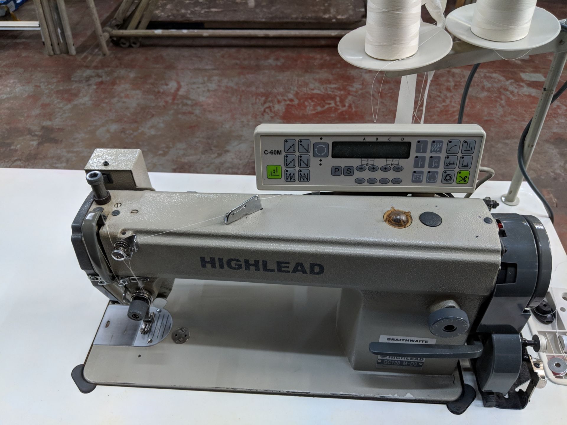 Brother/Highlead model GC128-M-D3 sewing machine including model C-60M control unit & table - Image 4 of 6