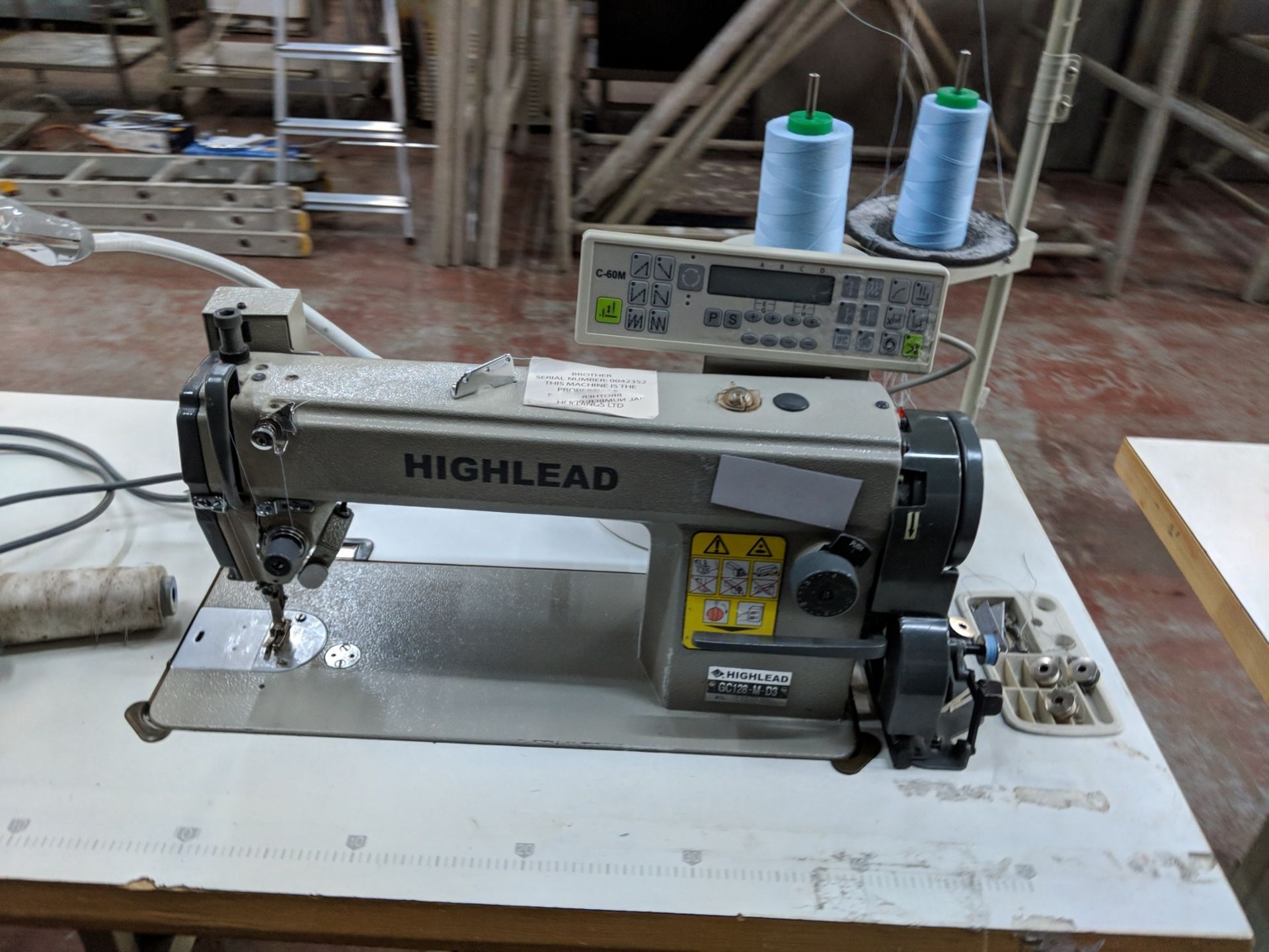 Brother/Highlead model GC128-M-D3 sewing machine including model C-60M control unit & table - Image 4 of 6