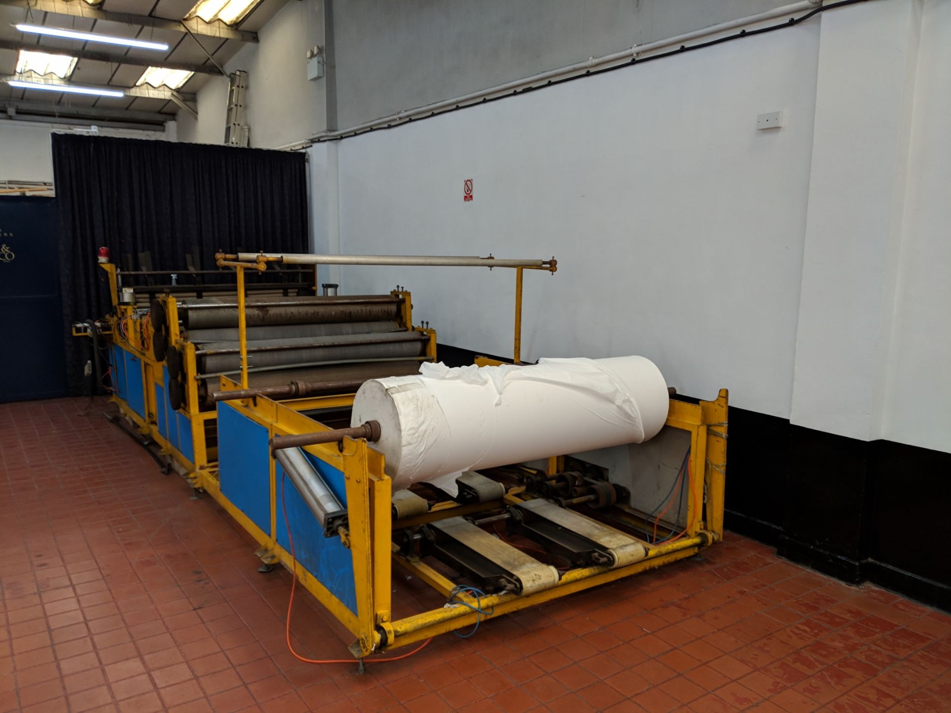 Large toilet tissue manufacturing machine comprising several modular components which as pictured