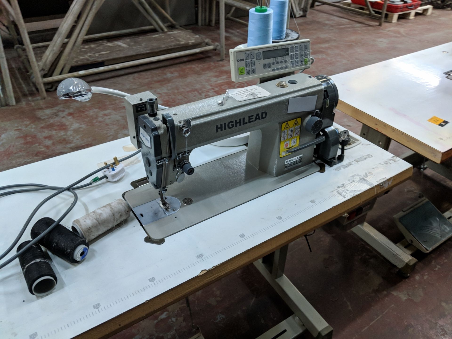 Brother/Highlead model GC128-M-D3 sewing machine including model C-60M control unit & table - Image 3 of 6