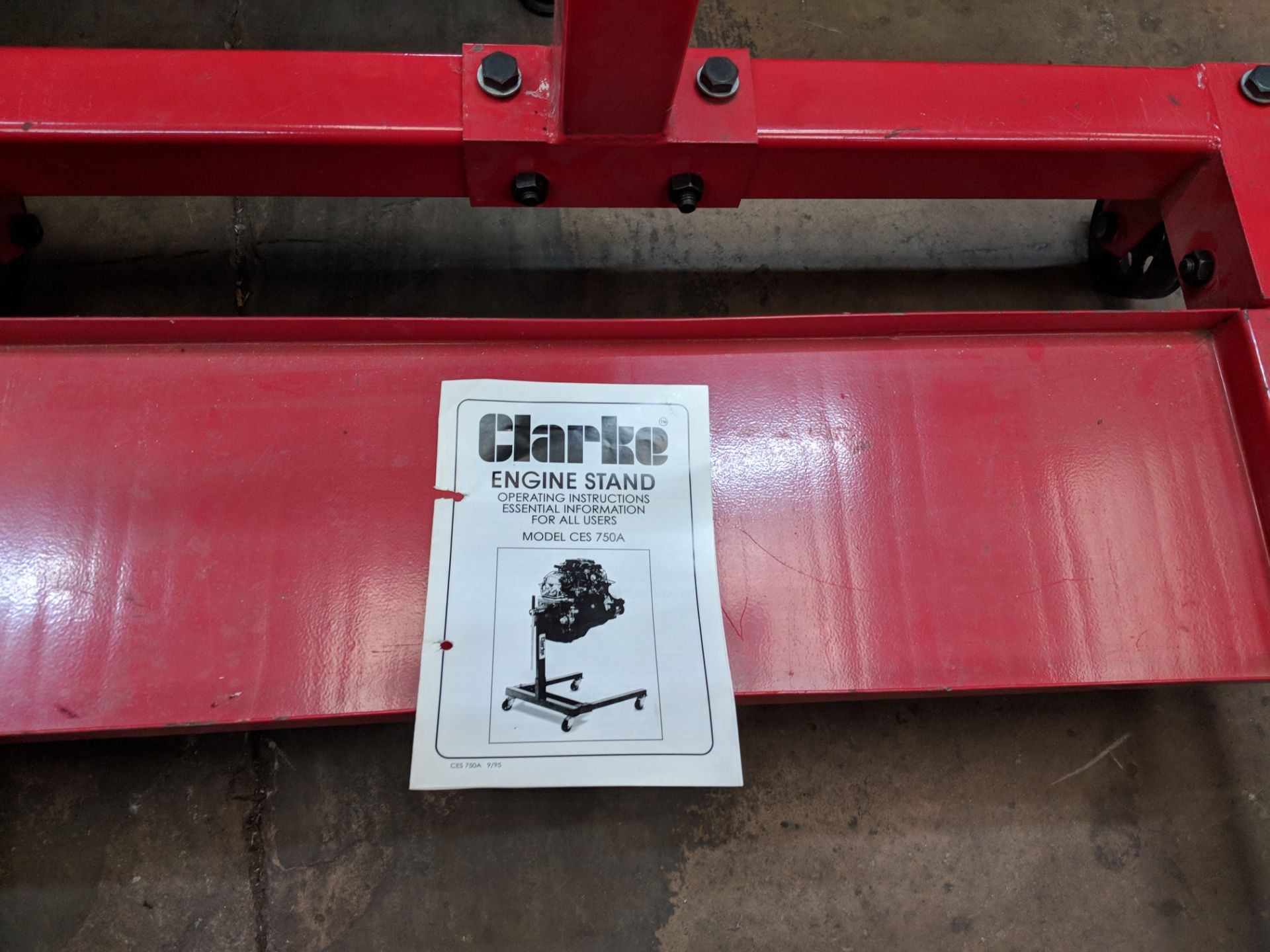 Clarke engine stand model CES750A IMPORTANT: Please remember goods successfully bid upon must be - Image 4 of 5