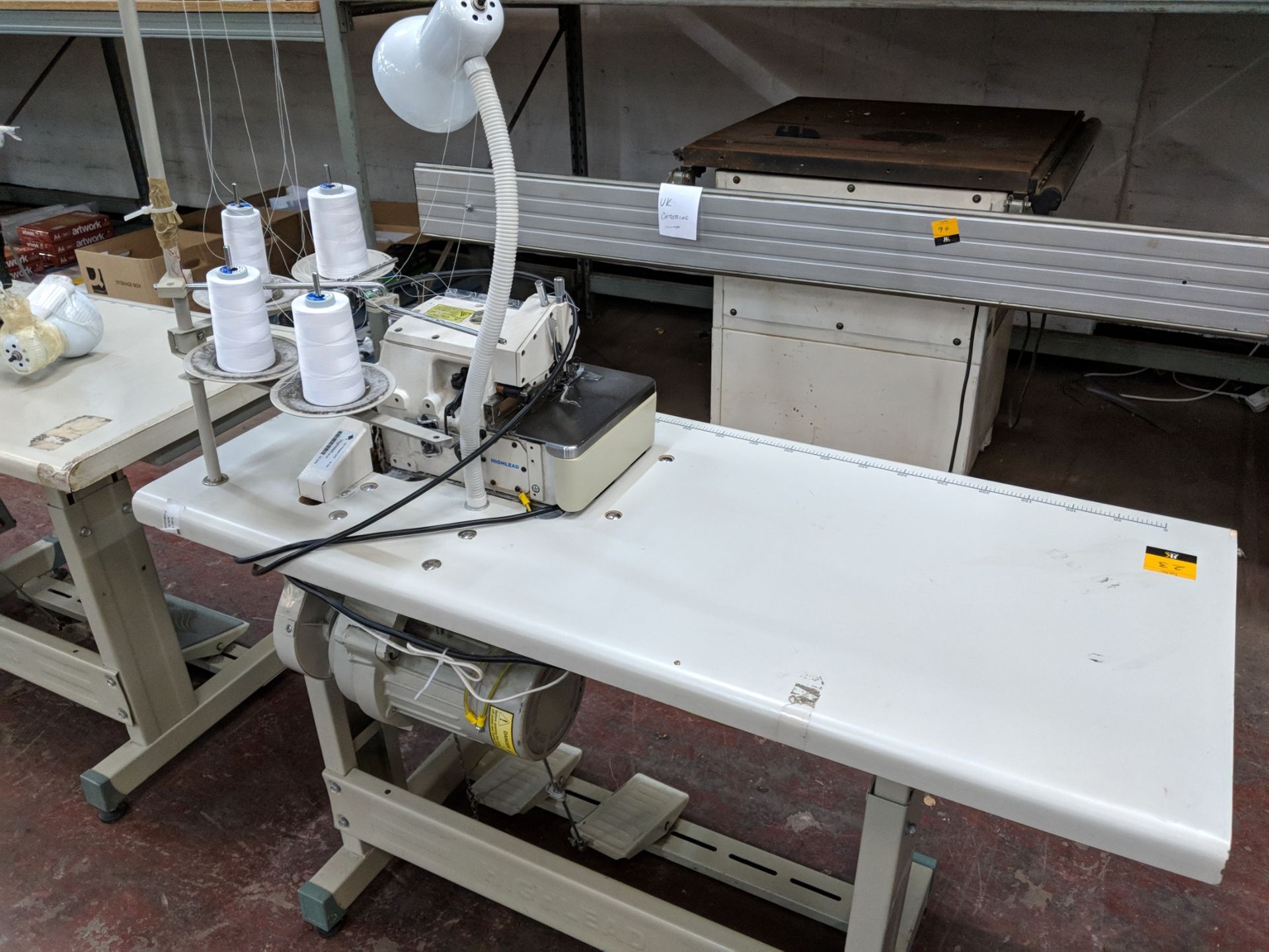 Brother/Highlead model GM288-4 overlocker sewing machine on table including all ancillary items - Image 7 of 7