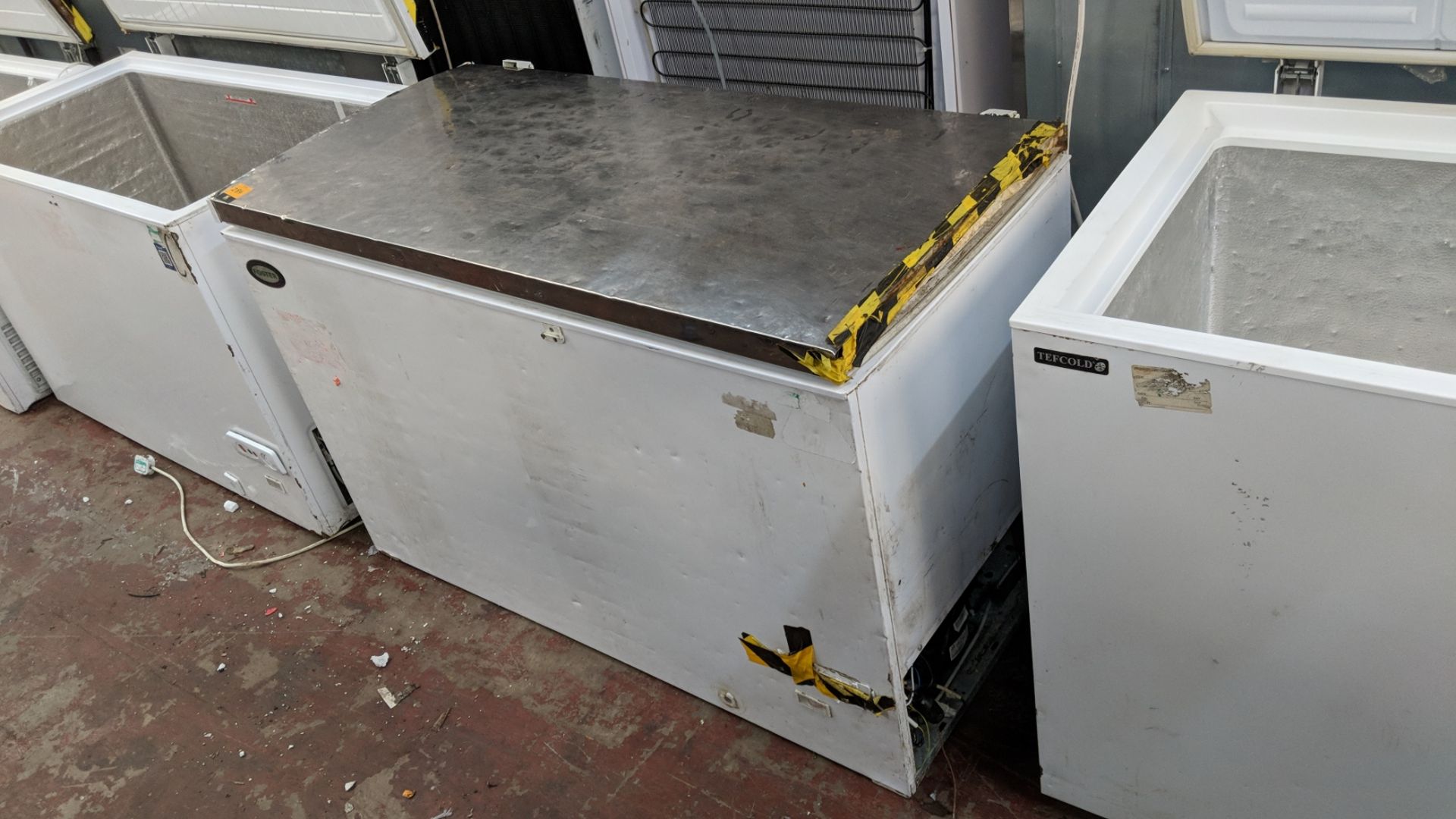 Foster chest freezer with stainless steel lid circa 1300mm long IMPORTANT: Please remember goods