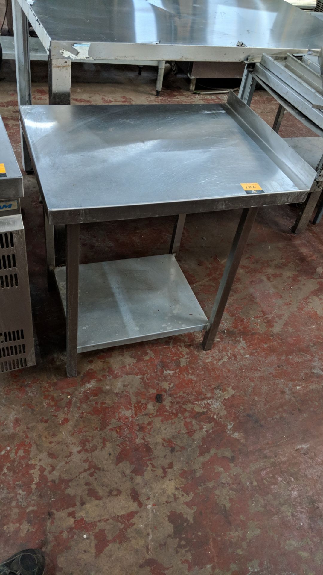 Stainless steel twin tier table with top approx. 550mm x 700mm IMPORTANT: Please remember goods - Image 2 of 2