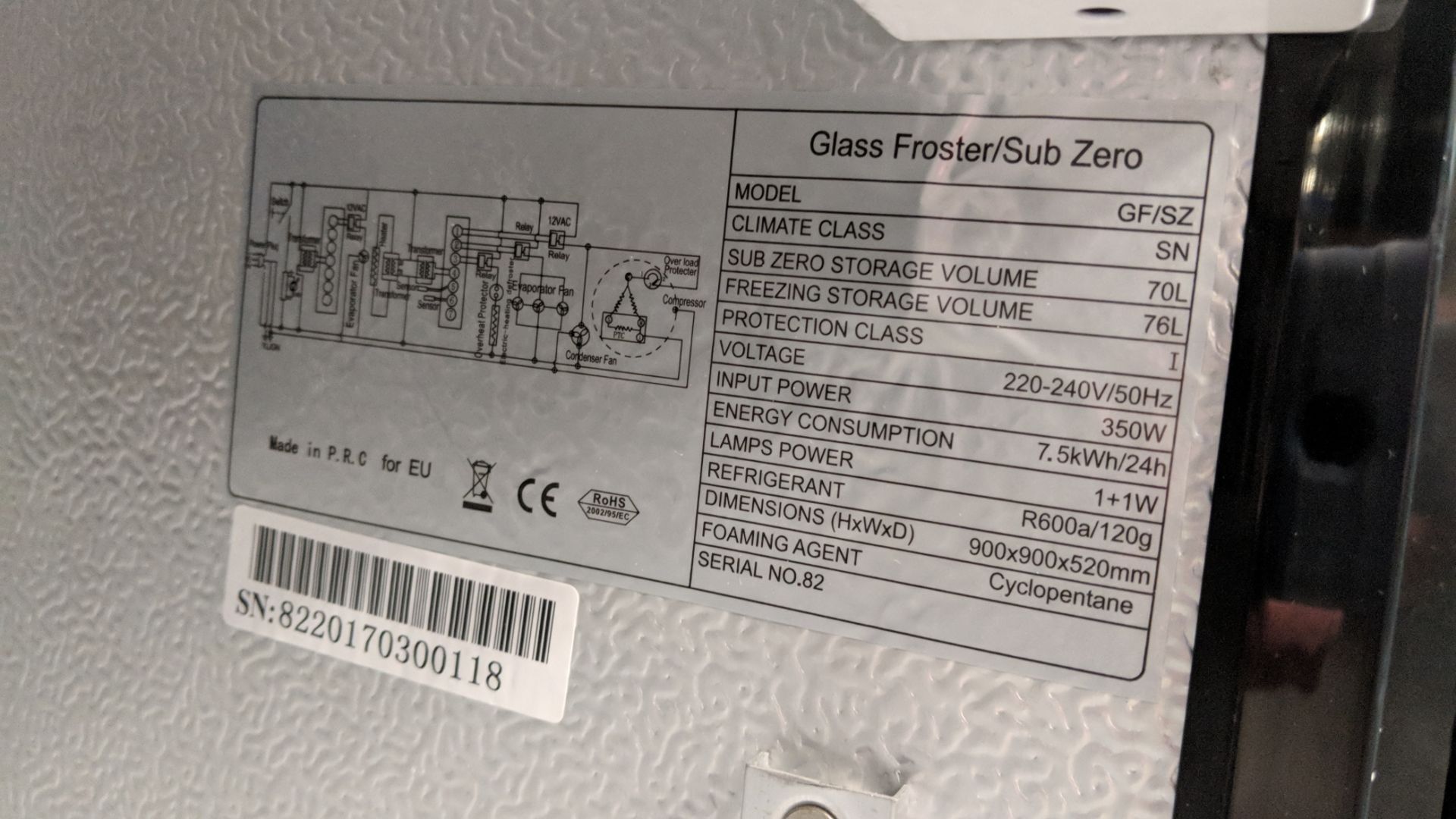 Black and steel twin clear door back bar/bottle fridge, model GF-FZ IMPORTANT: Please remember goods - Bild 3 aus 3