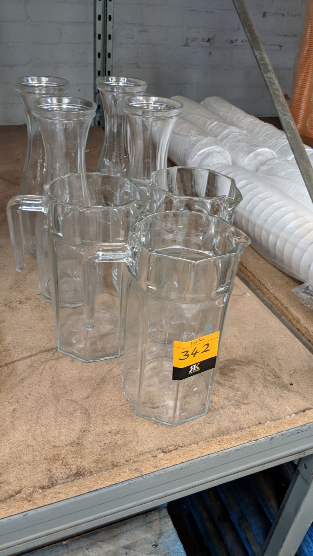 7 off assorted glass jugs and carafes IMPORTANT: Please remember goods successfully bid upon must be - Image 2 of 2