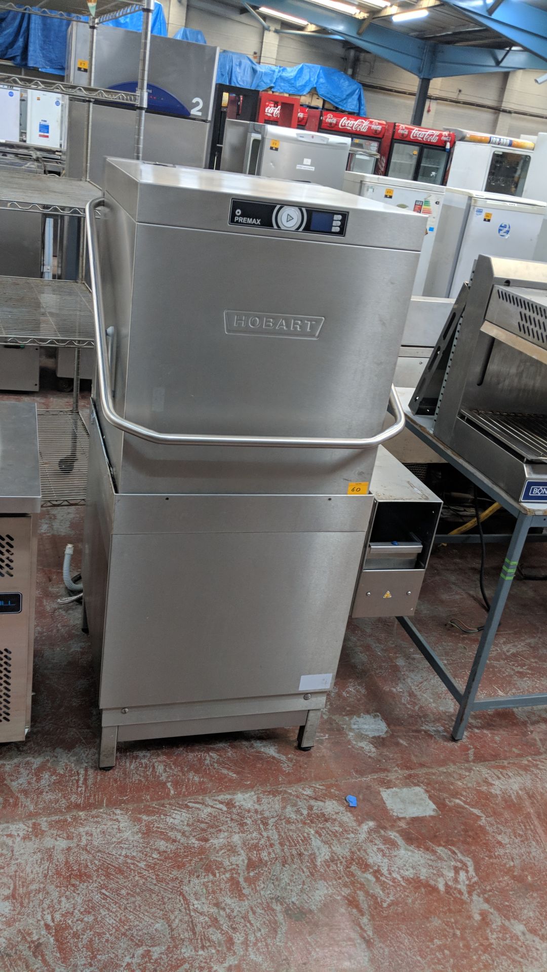 Hobart Premax hood type pass-through dishwasher, complete with integral softener, believed to be - Image 4 of 7