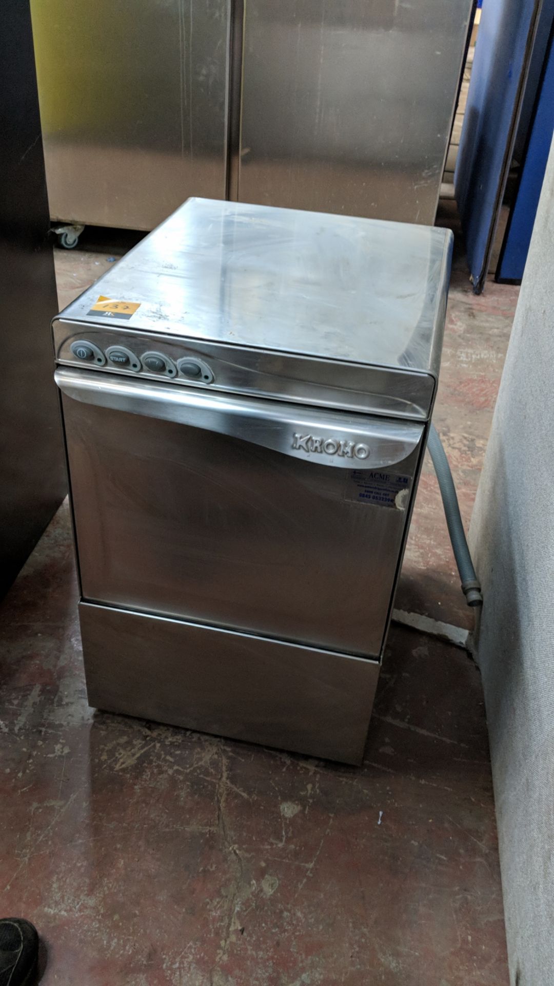 Kromo stainless steel compact under counter bar/glasswasher IMPORTANT: Please remember goods