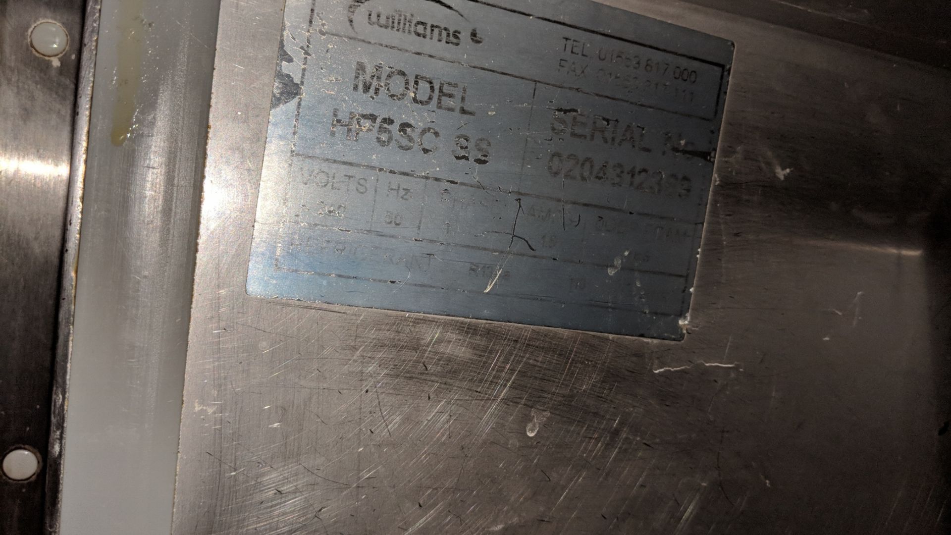 Williams stainless steel under counter fridge, model HP5SC IMPORTANT: Please remember goods - Bild 3 aus 3