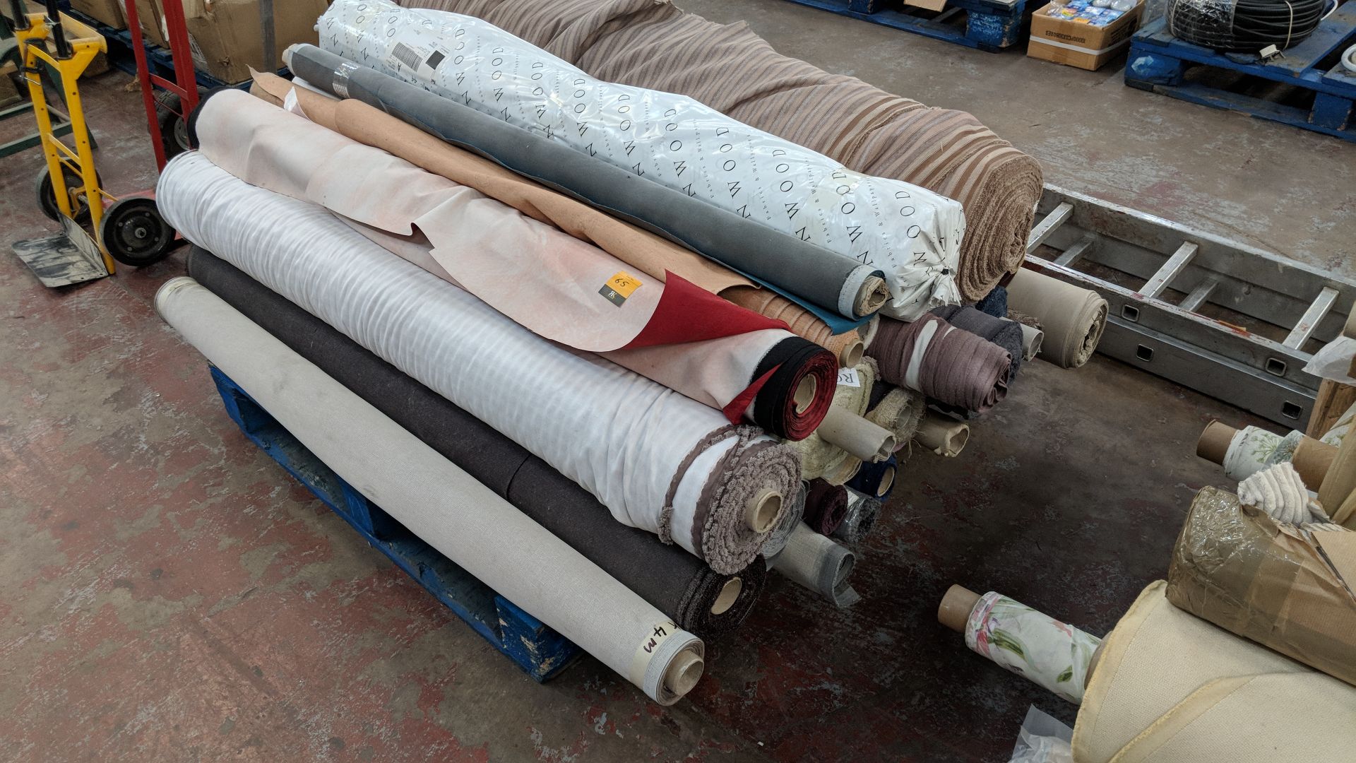 The contents of a pallet consisting of a vast quantity of assorted upholstery fabric IMPORTANT: - Image 2 of 4