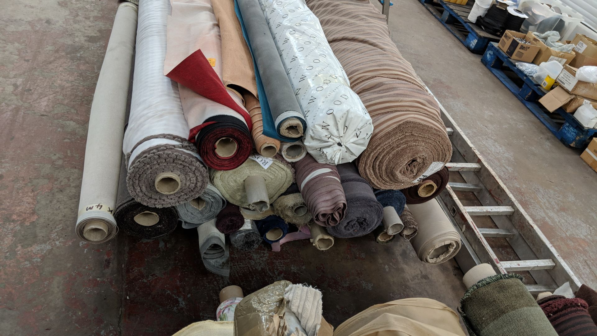 The contents of a pallet consisting of a vast quantity of assorted upholstery fabric IMPORTANT: - Image 3 of 4