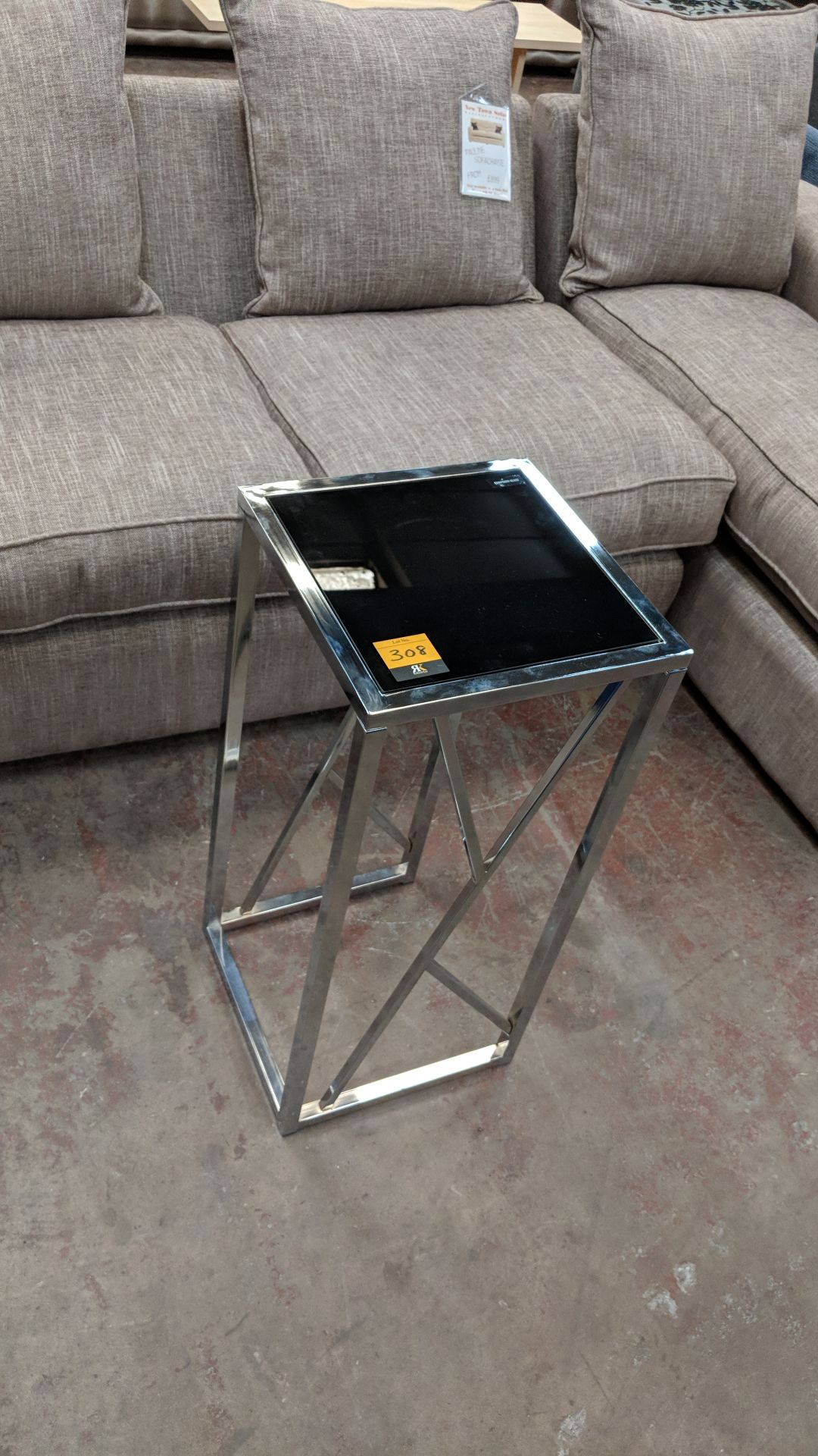 Silver & black contemporary tall hall table IMPORTANT: Please remember goods successfully bid upon - Image 2 of 2