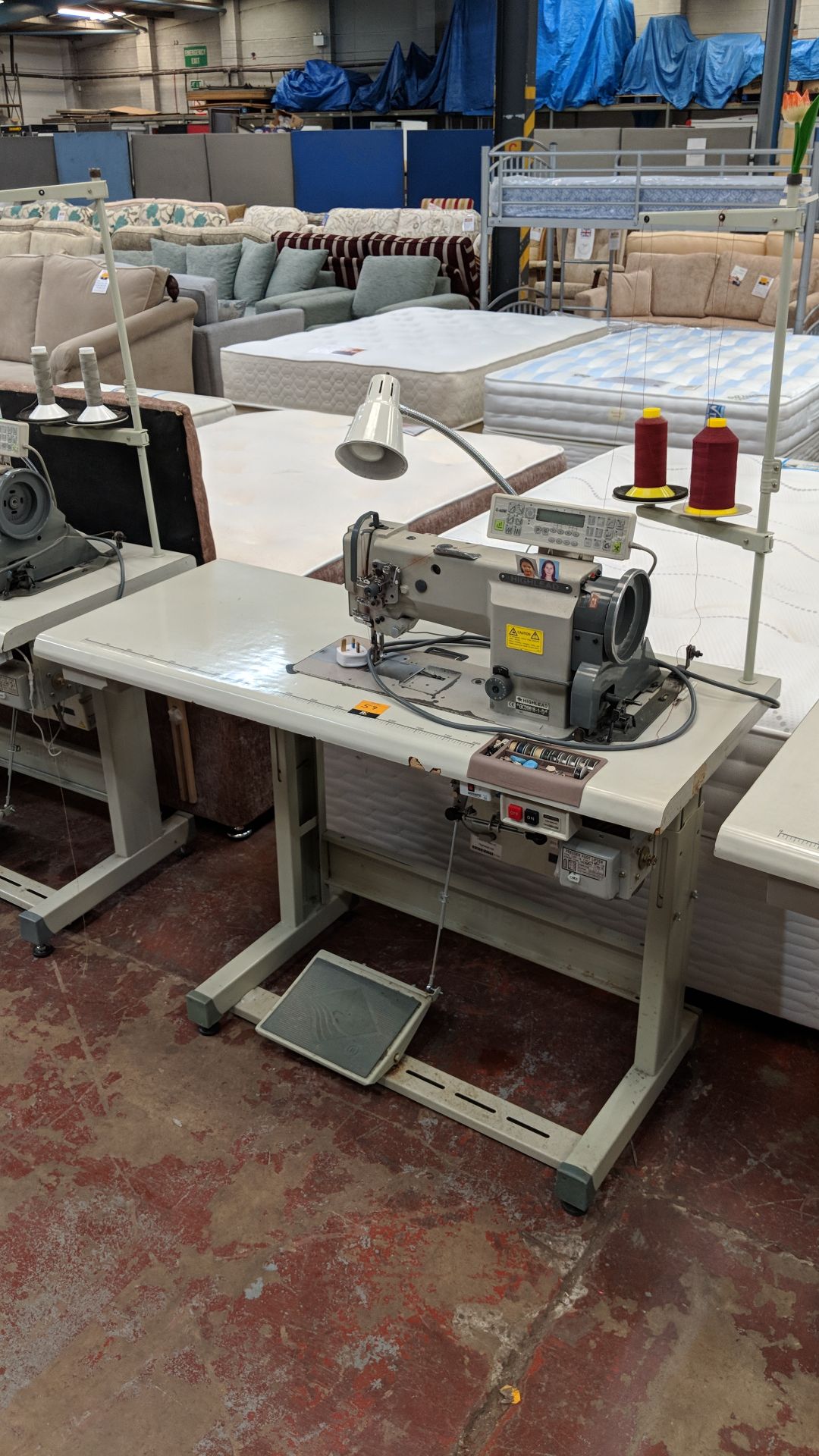 Highlead mode GC20618-1-D sewing machine including model C-60M digital read out/controller, on bench - Image 5 of 5