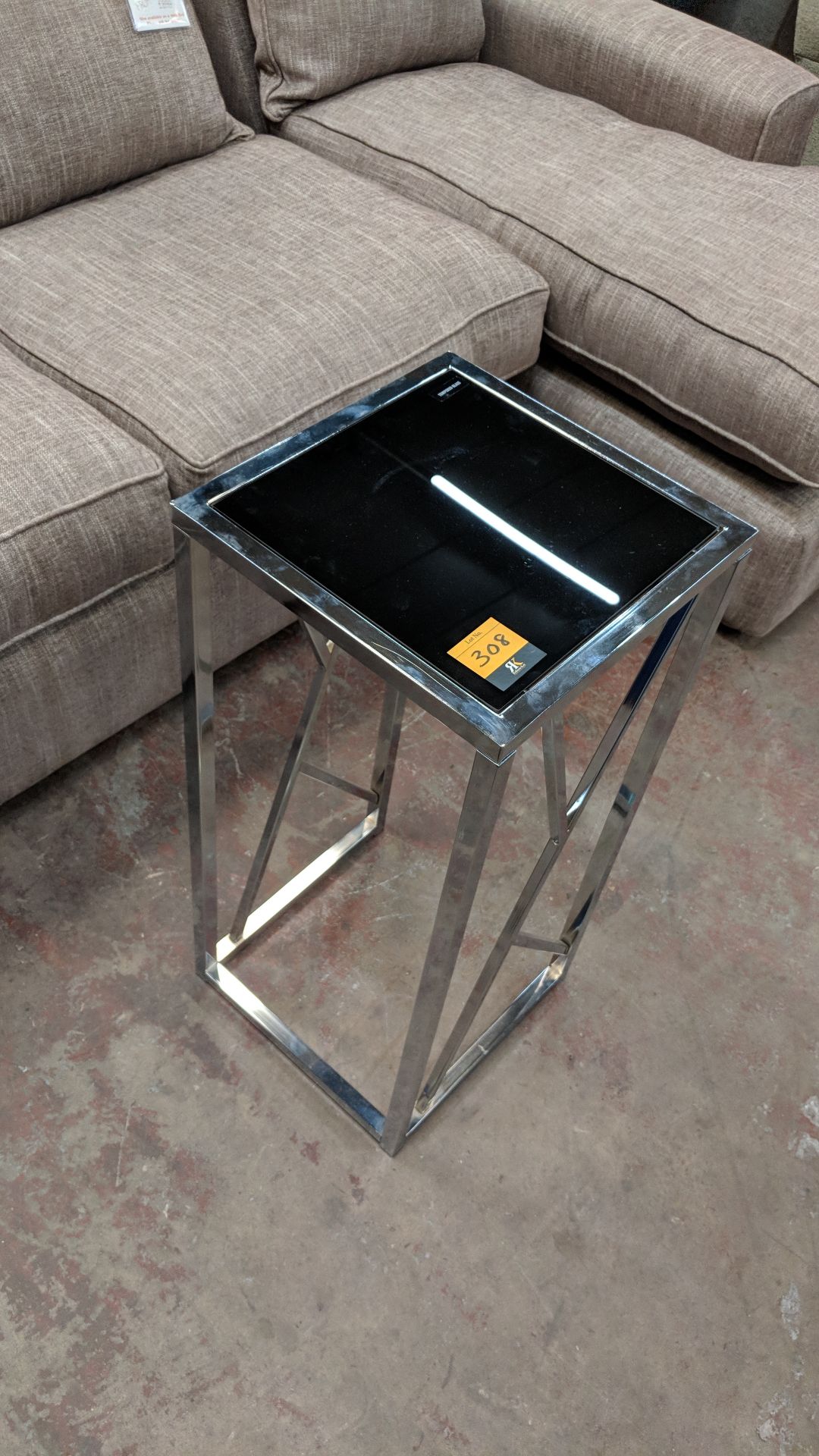 Silver & black contemporary tall hall table IMPORTANT: Please remember goods successfully bid upon