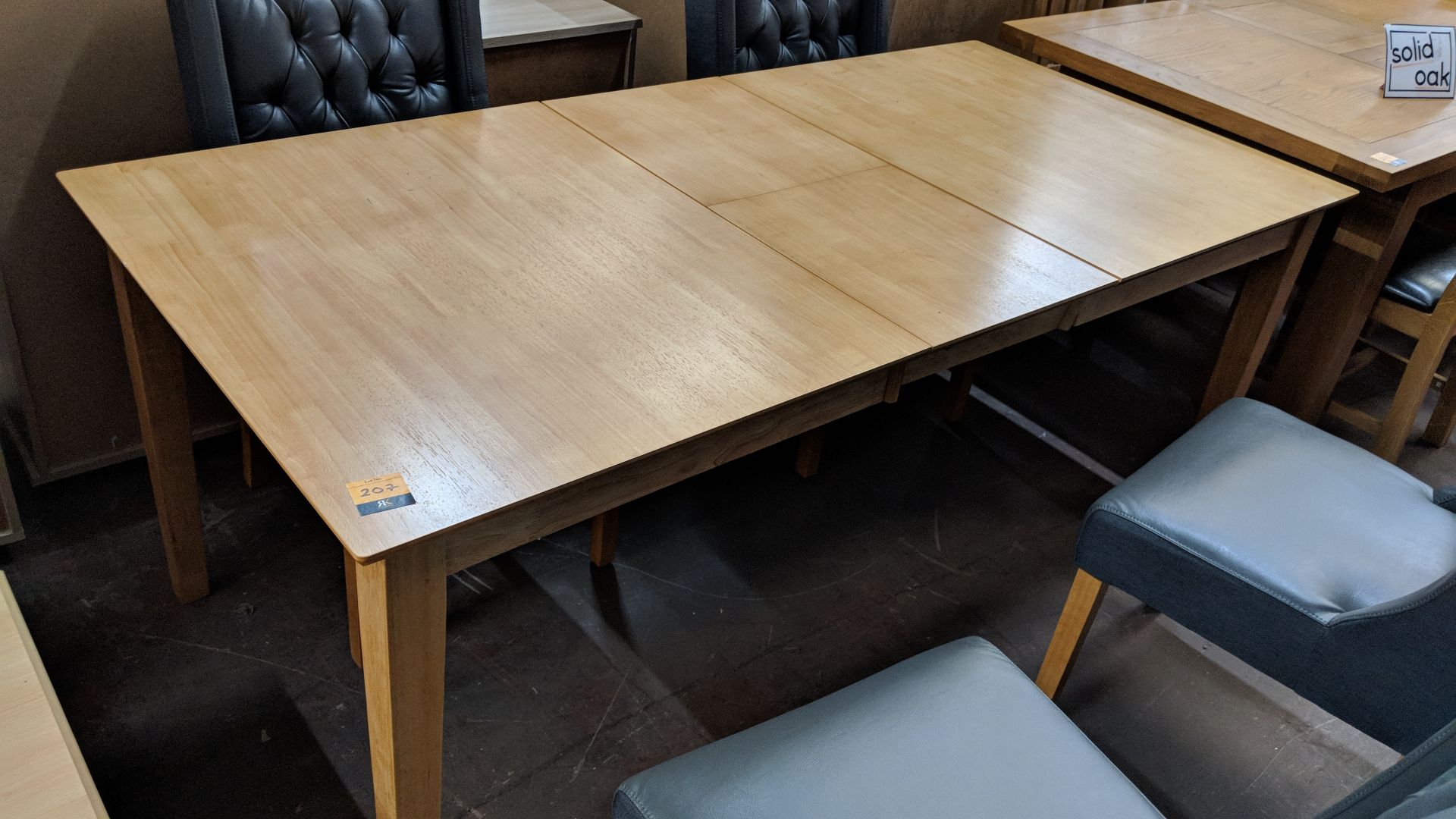 Extending dining table, circa 1500mm x 900mm extending to circa 1900mm x 900mm. NB chairs pictured - Image 4 of 4