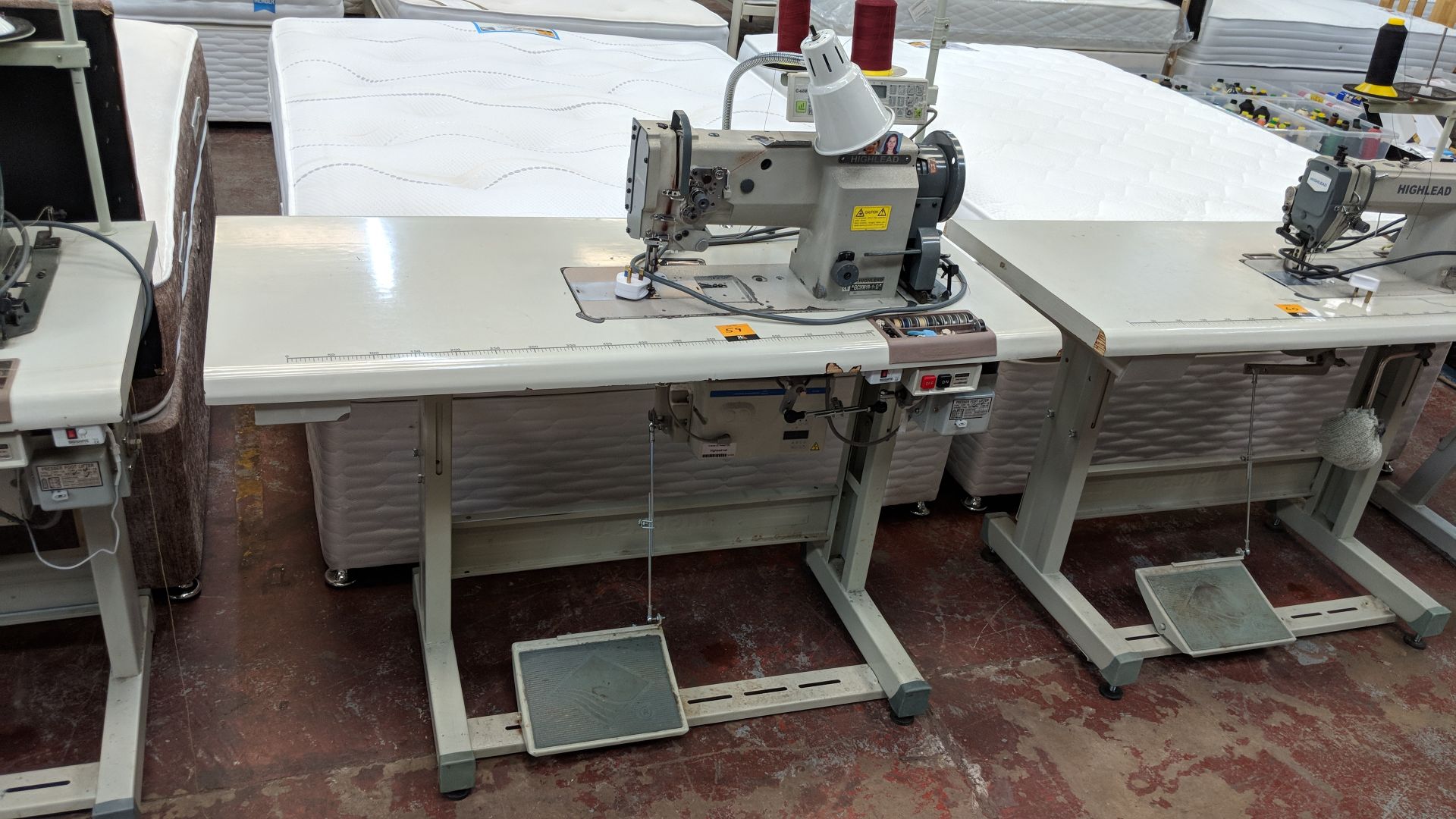 Highlead mode GC20618-1-D sewing machine including model C-60M digital read out/controller, on bench - Image 2 of 5