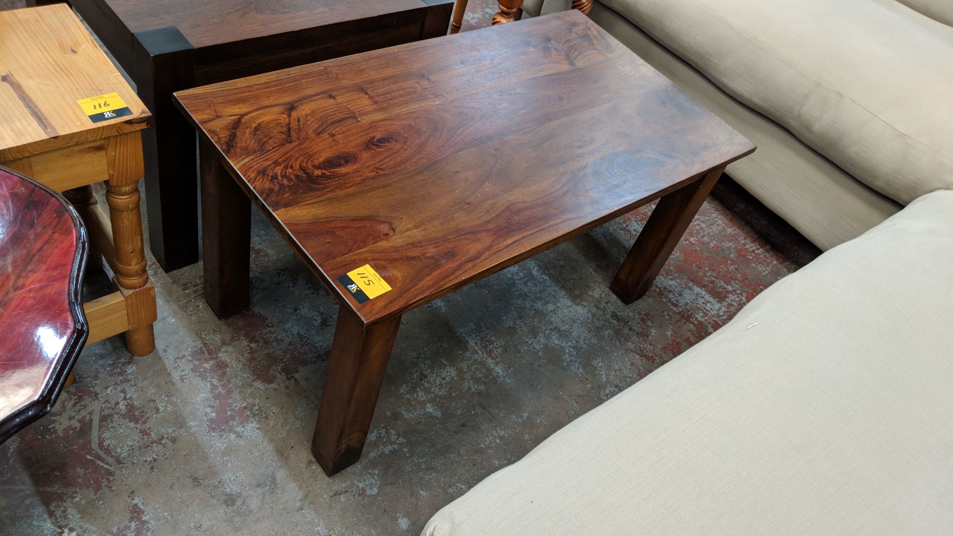 Rectangular dark brown wood occasional table circa 900mm x 500mm IMPORTANT: Please remember goods