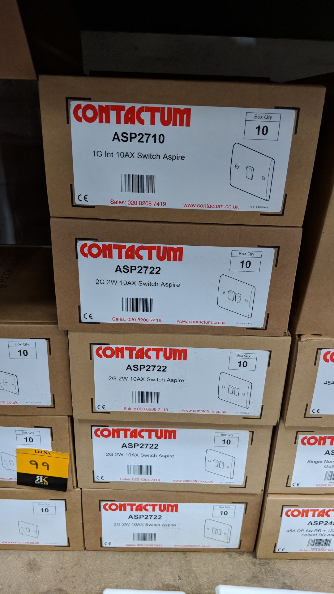 15 assorted boxes of Contactum switches, mostly containing 10 items per box, including single and - Bild 3 aus 6