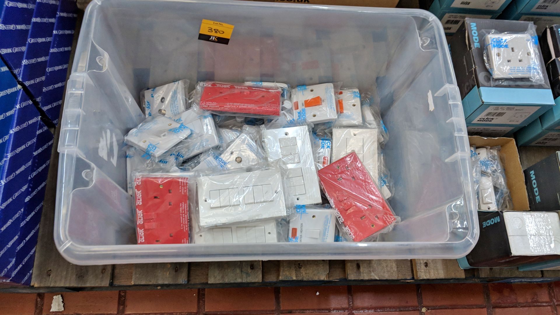 Contents of a crate of Click Mode white and red sockets and switches - crate excluded The vast - Image 2 of 3