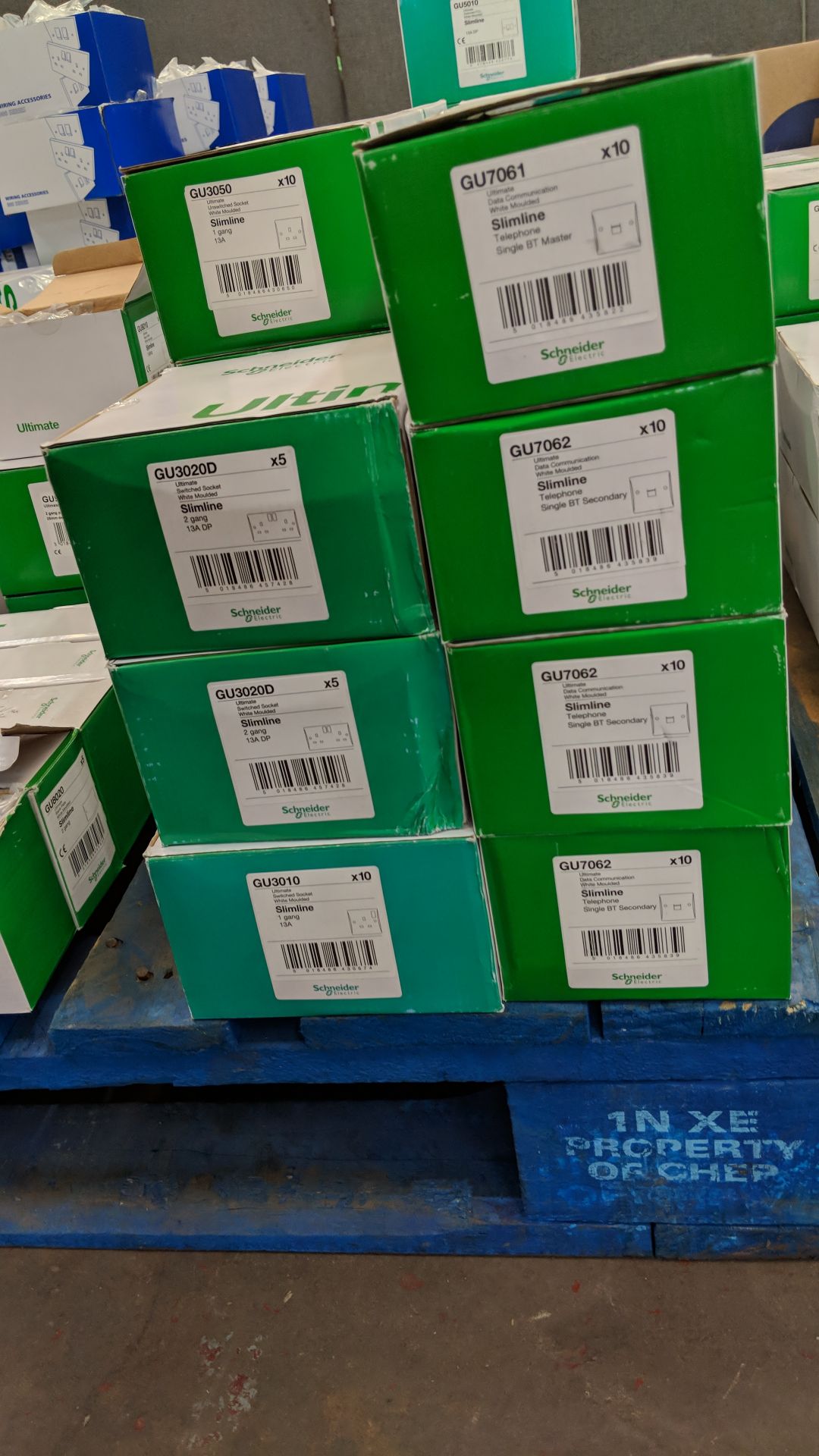 Approx. 50 boxes of assorted Schneider Electric Ultimate plates, sockets, switches and more The vast - Image 3 of 7