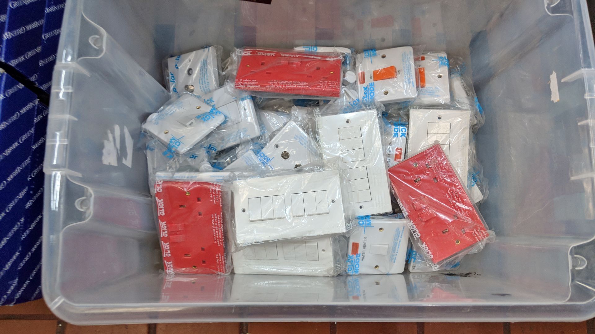 Contents of a crate of Click Mode white and red sockets and switches - crate excluded The vast - Image 3 of 3