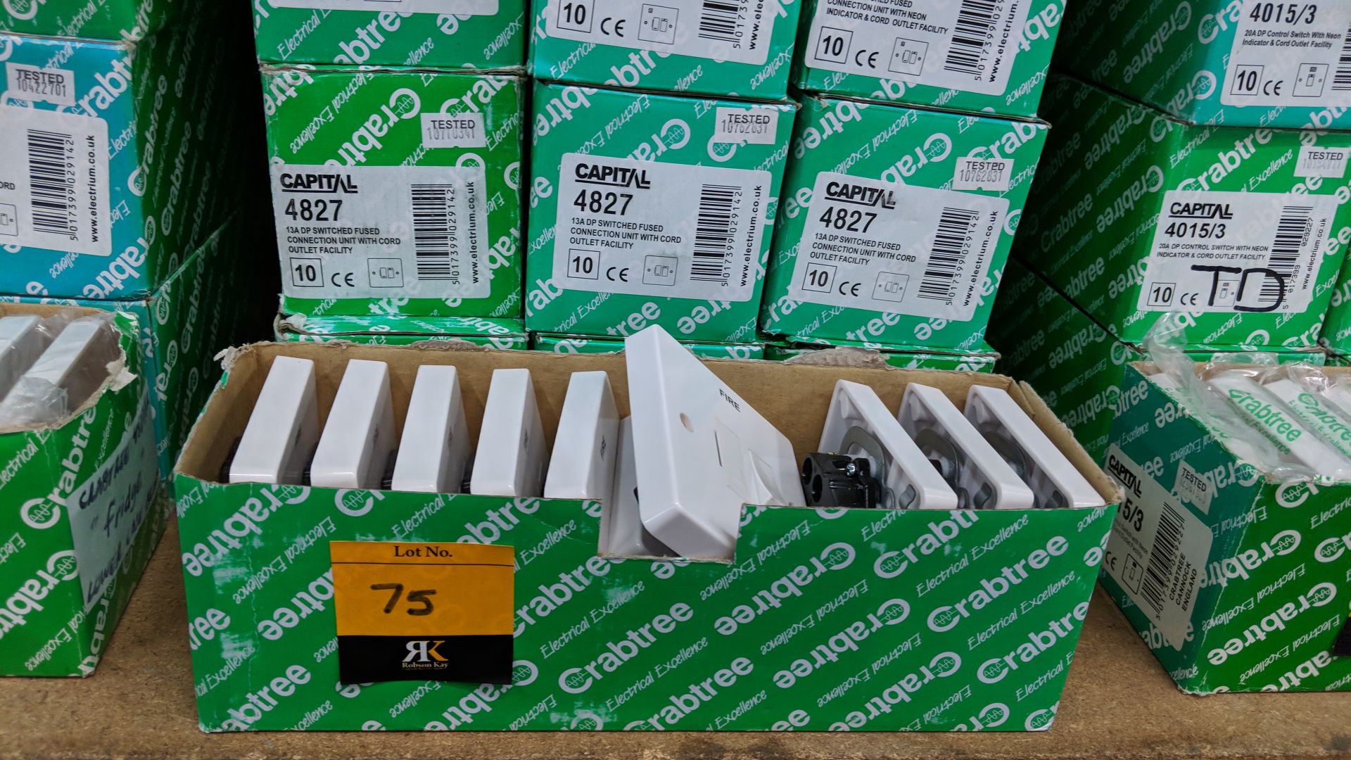 13 boxes of Crabtree Capital DP switch fuse connection units, code 4827, each box containing 10 - Image 2 of 3