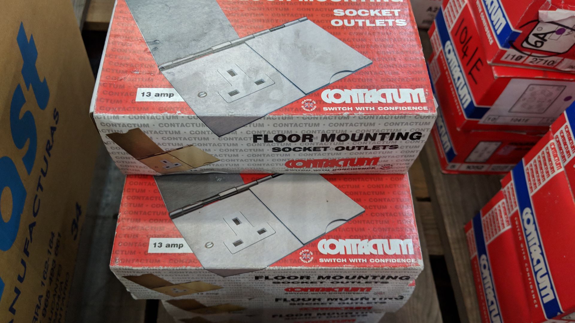 22 assorted boxes of Contactum floor mounting socket outlet product The vast majority of products in - Image 4 of 4