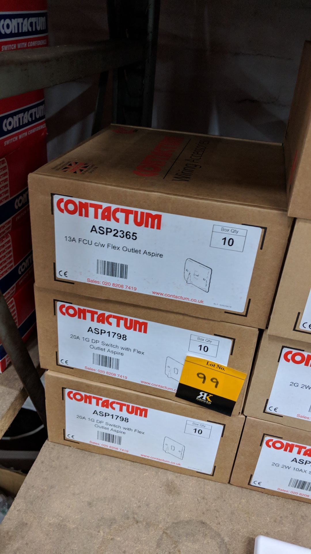 15 assorted boxes of Contactum switches, mostly containing 10 items per box, including single and - Bild 2 aus 6