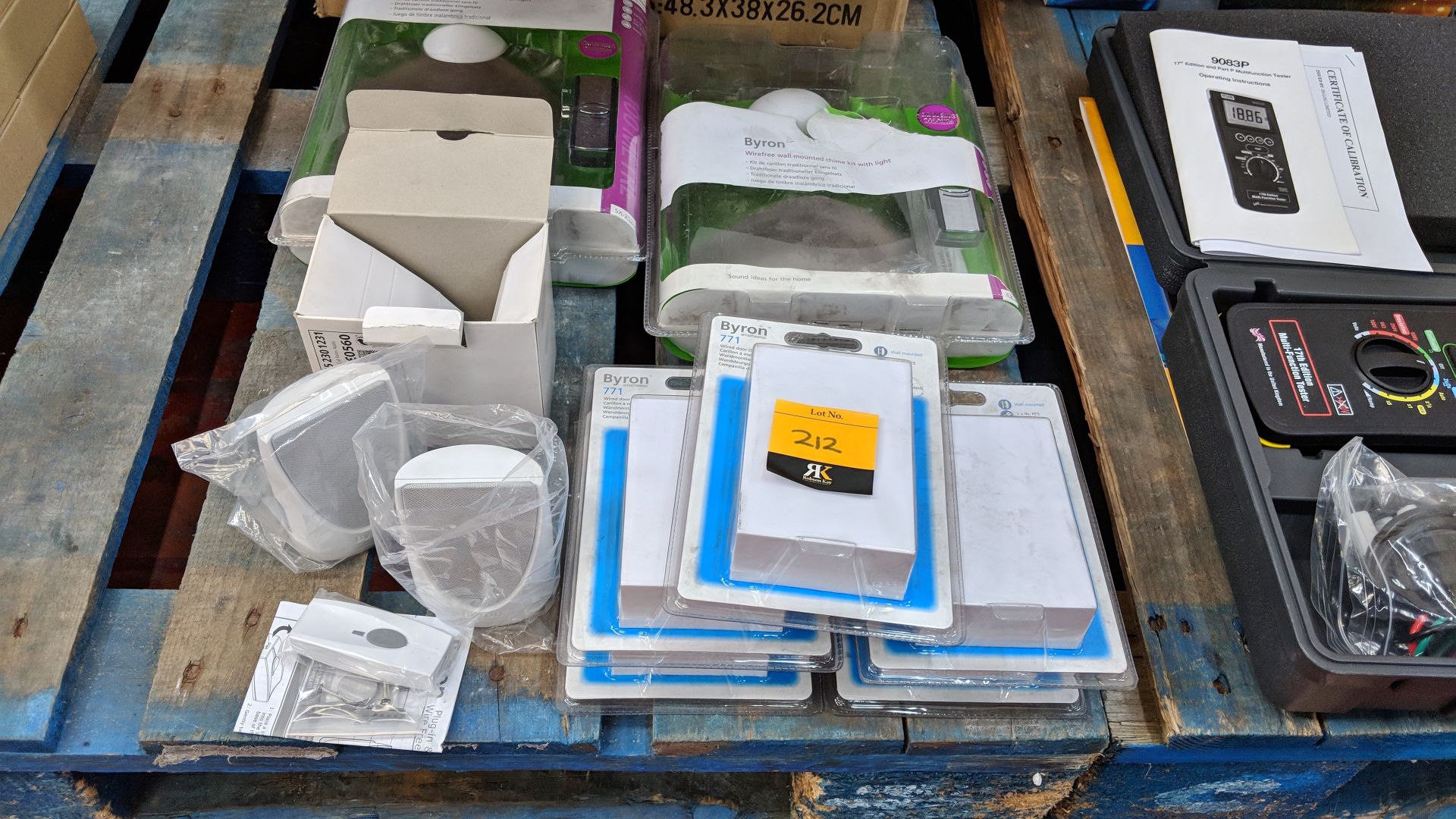 Quantity of Byron wire and wire-free chime related items - 8 items in total The vast majority of