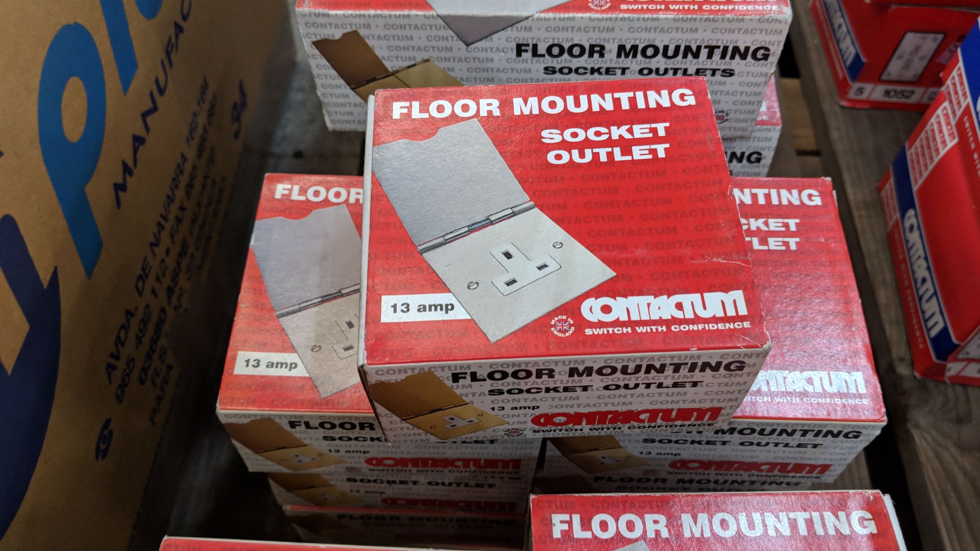 22 assorted boxes of Contactum floor mounting socket outlet product The vast majority of products in - Image 3 of 4