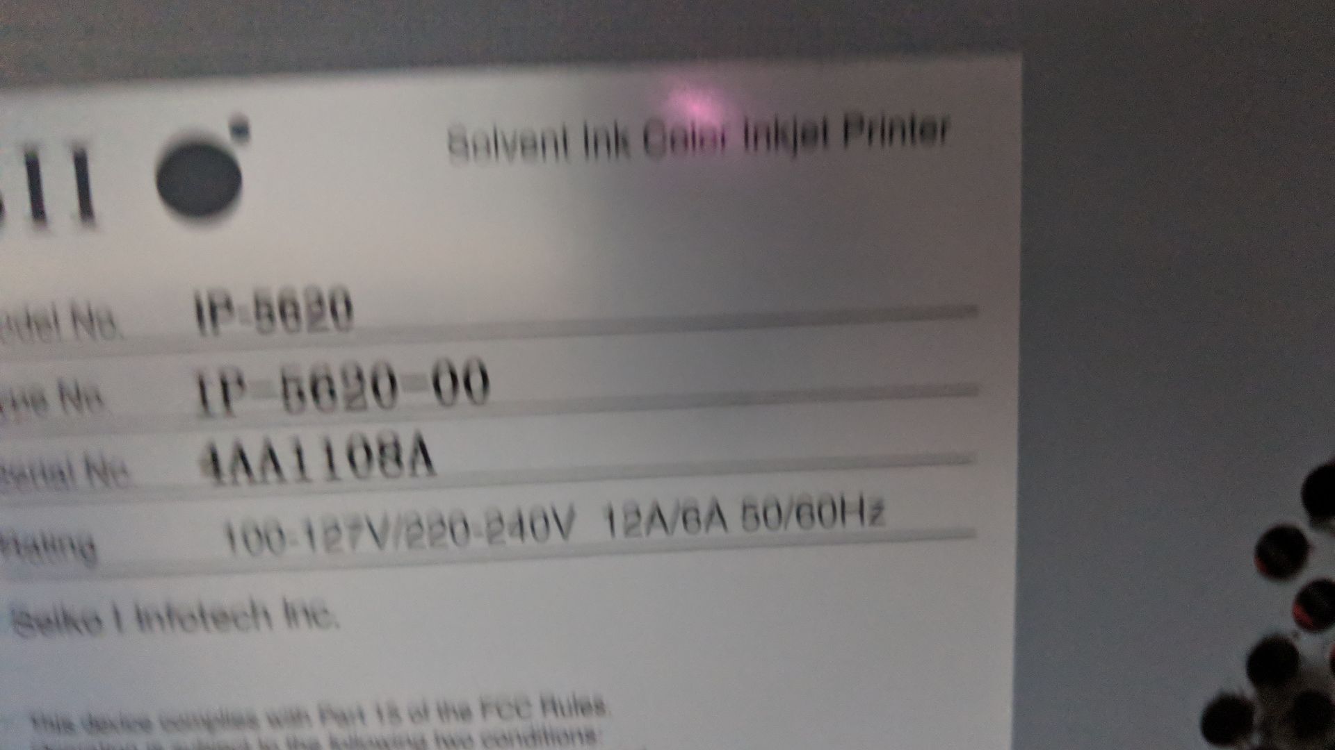 Seiko W-64S SII Color Painter Printer, serial no. 4AA1108A - Image 11 of 19