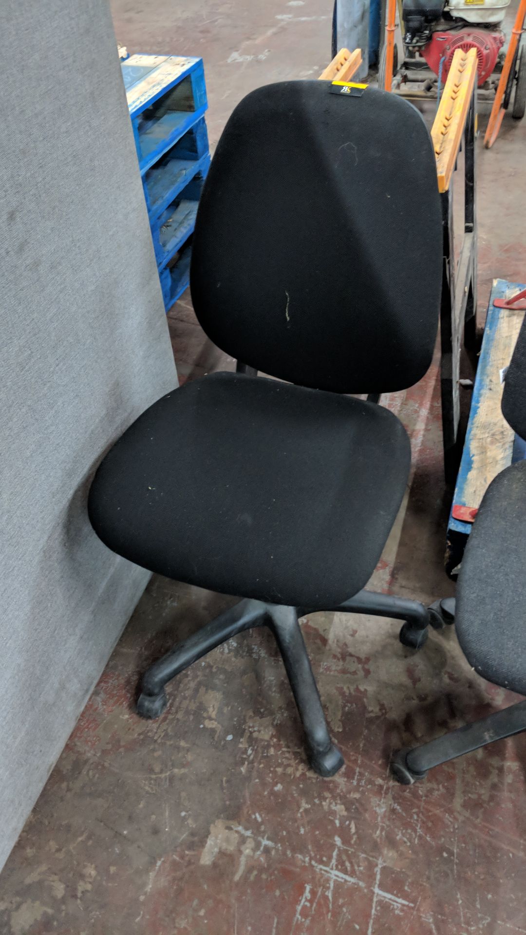 Black fabric operator's chair