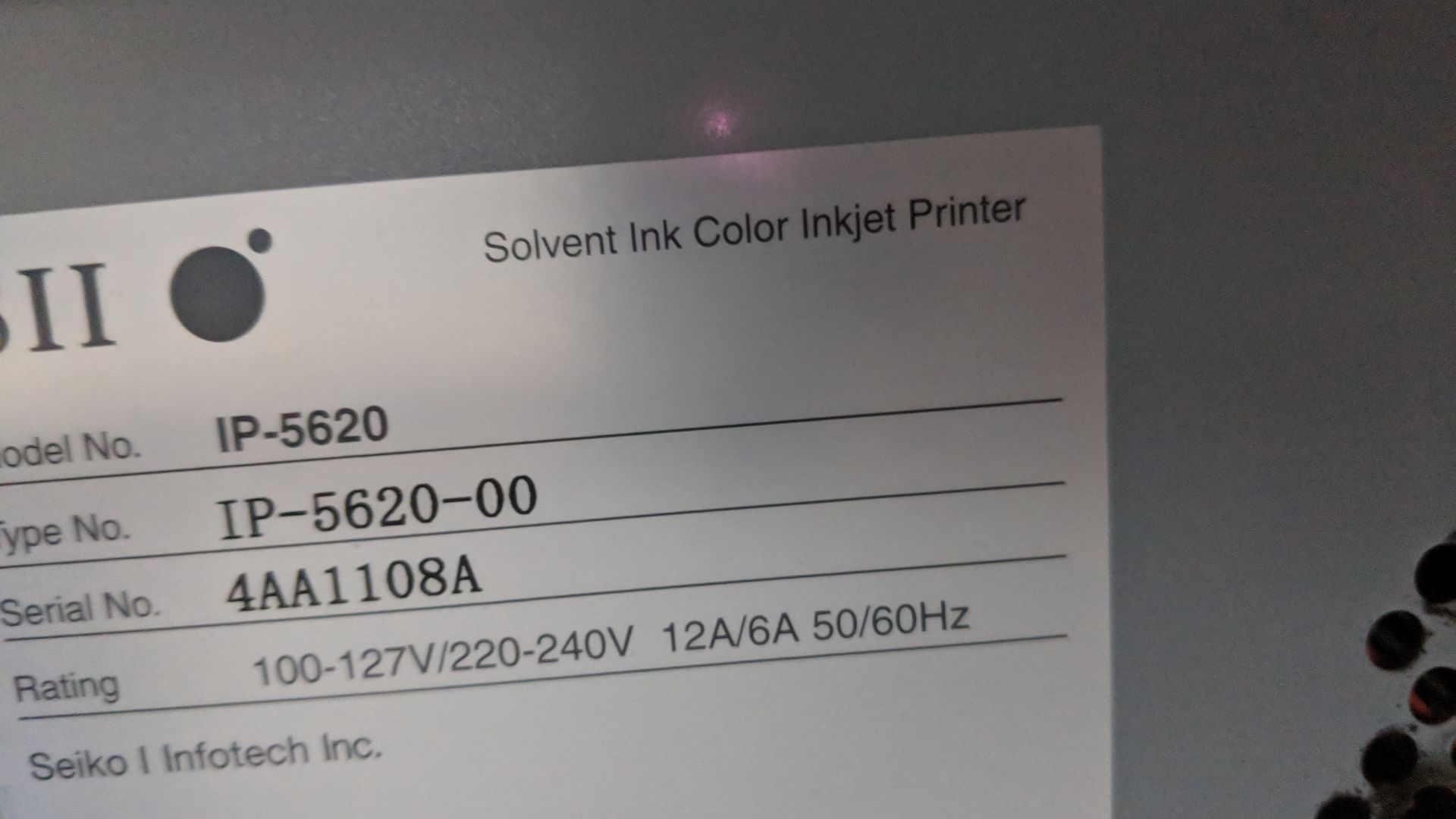 Seiko W-64S SII Color Painter Printer, serial no. 4AA1108A - Image 12 of 19