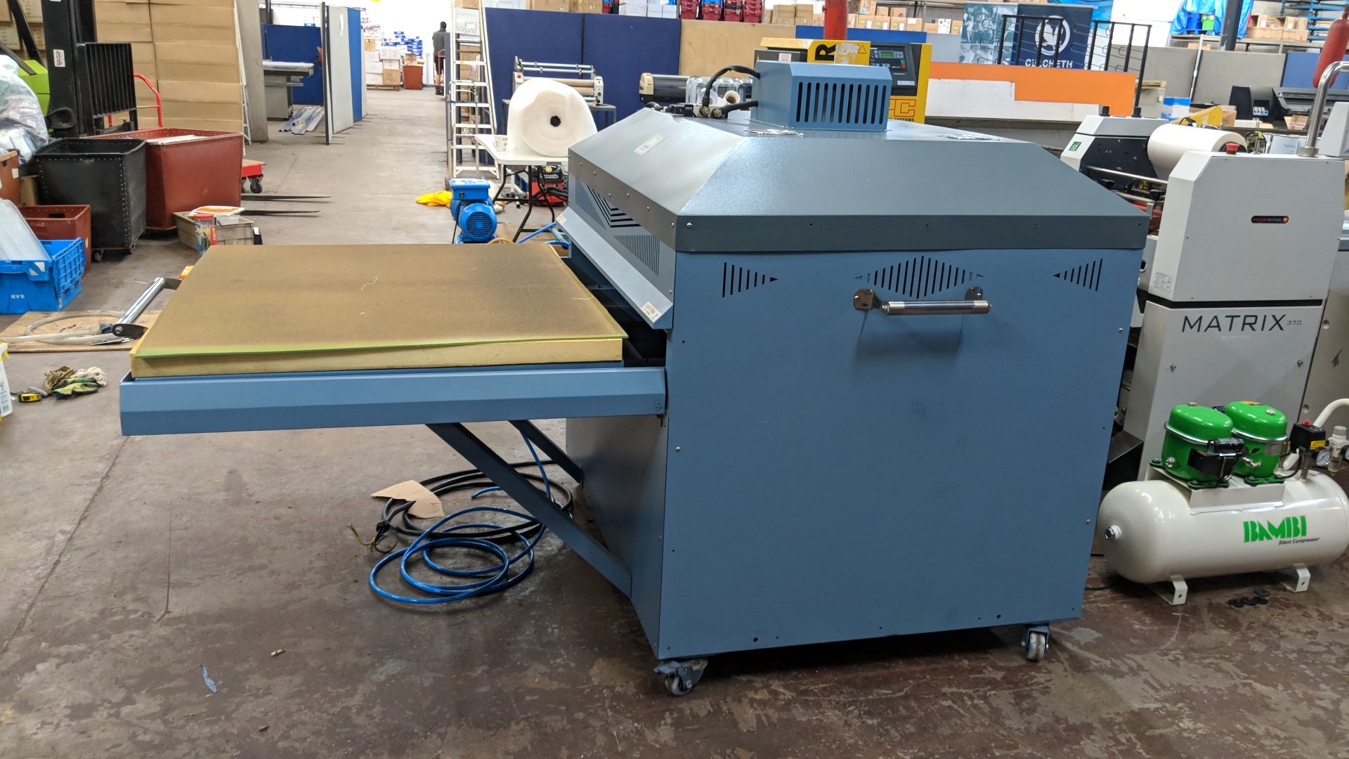 2015 (November) Alpha Industrial pneumatic heat press, with 1m x 1.2m table, - Image 8 of 12