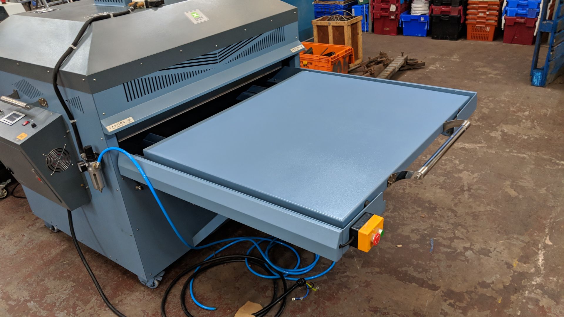 2015 (November) Alpha Industrial pneumatic heat press, with 1m x 1.2m table, - Image 6 of 12