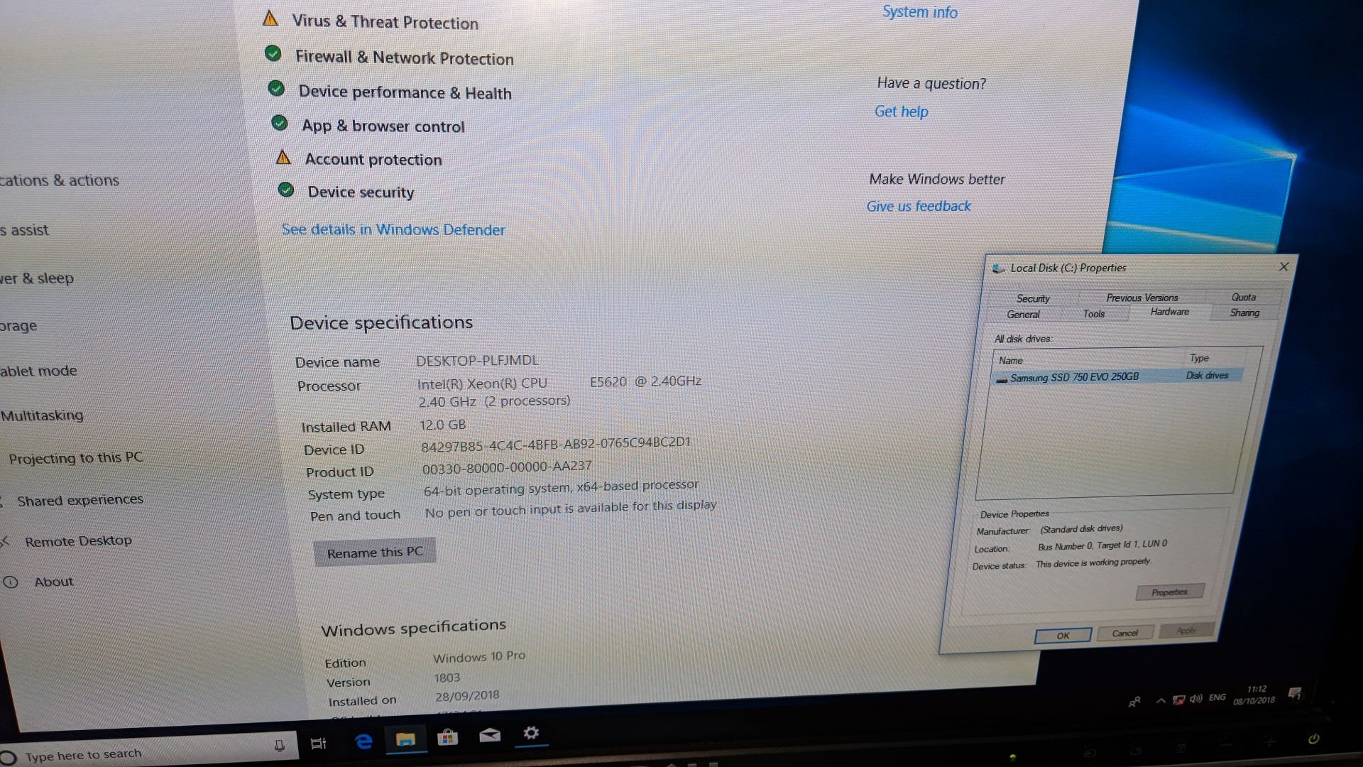 HP tower computer with twin Intel Xeon E5620 2.4GHz processors, 12Gb RAM, 250Gb Samsung 750 Evo - Image 6 of 6
