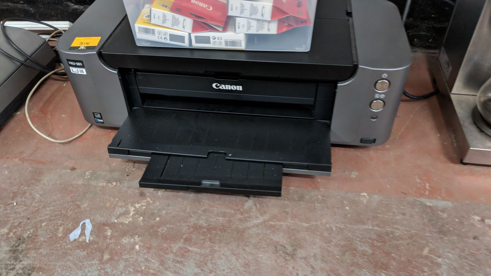 Canon Pro-100 A3 inkjet printer plus the contents of a crate of inkjet cartridges IMPORTANT: - Image 3 of 8