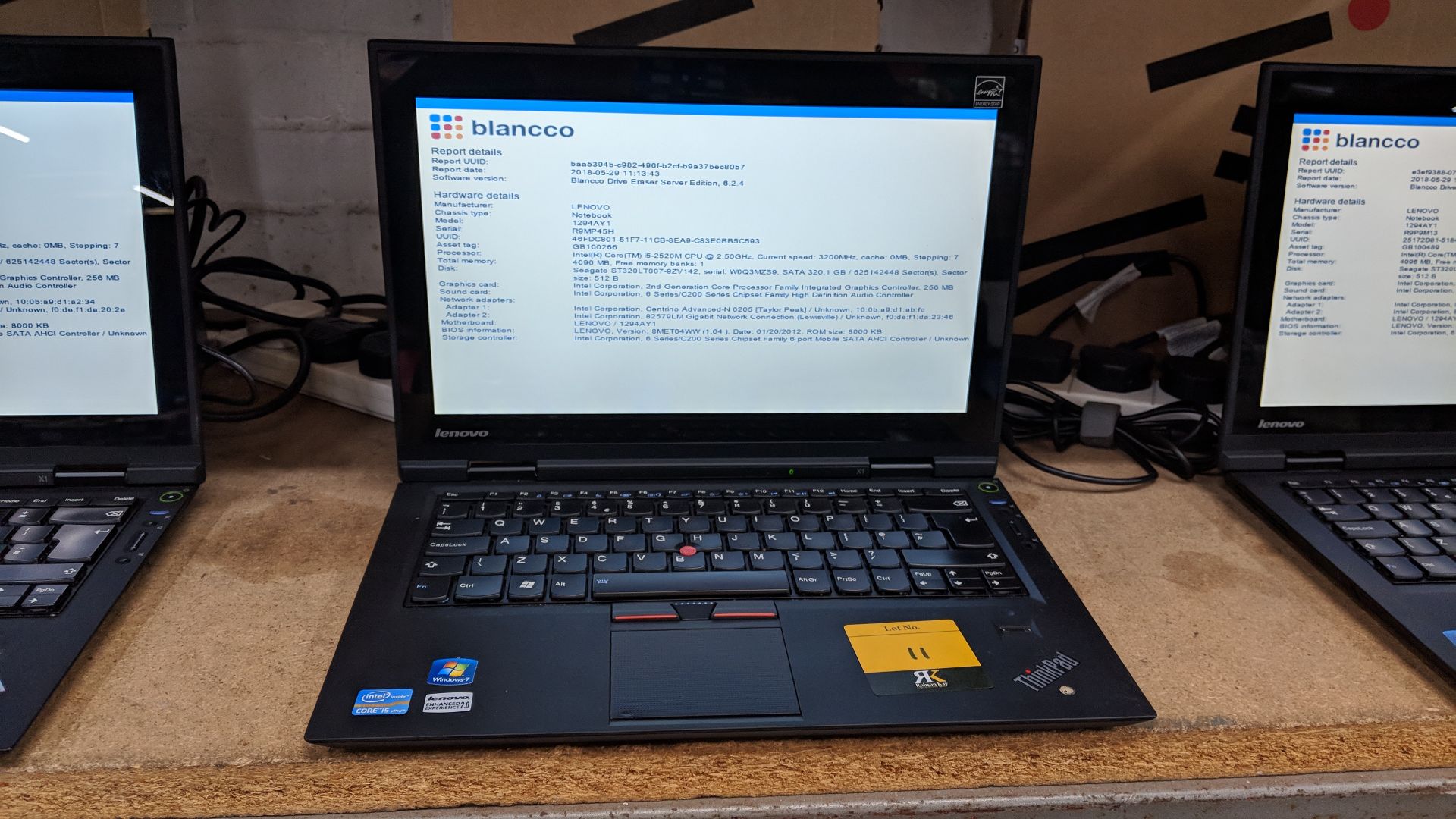 Lenovo ThinkPad X1 notebook computer, model 1294AY1 with built-in webcam. Intel Core i5-2520M CPU@ - Image 7 of 7