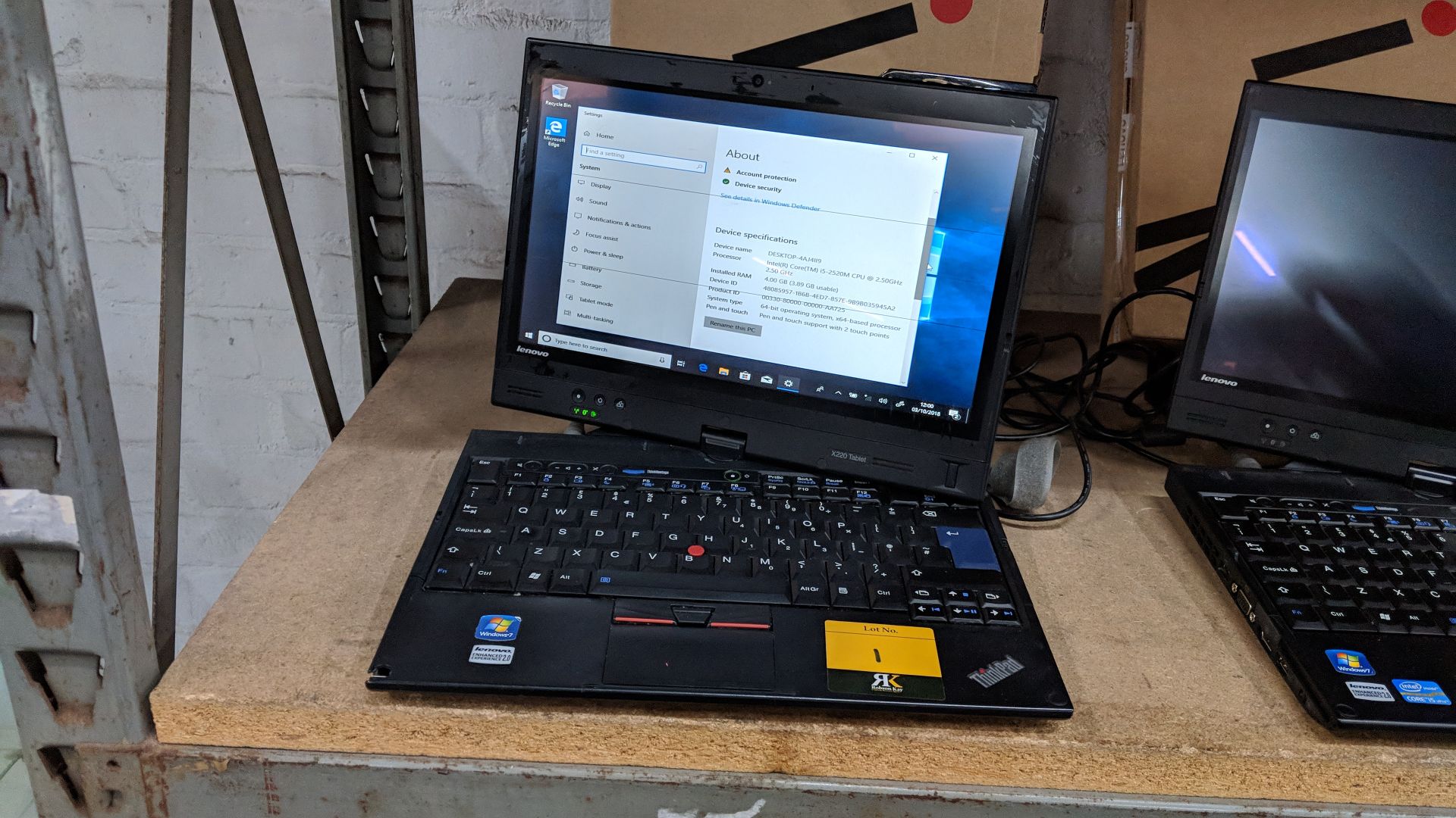 Lenovo ThinkPad X220 tablet/notebook computer with swivel screen including built-in webcam. Model - Image 9 of 12