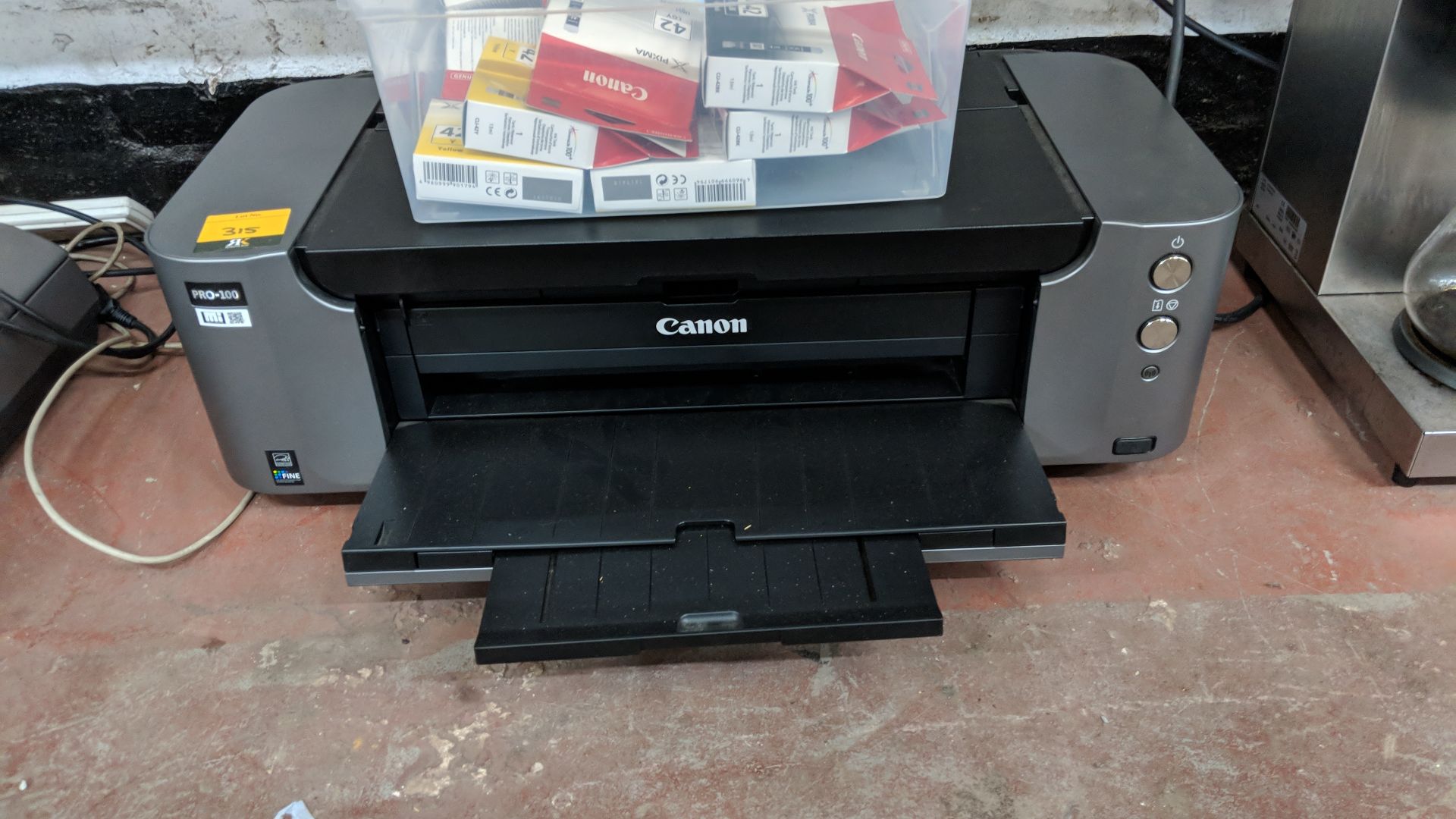 Canon Pro-100 A3 inkjet printer plus the contents of a crate of inkjet cartridges IMPORTANT: - Image 4 of 8