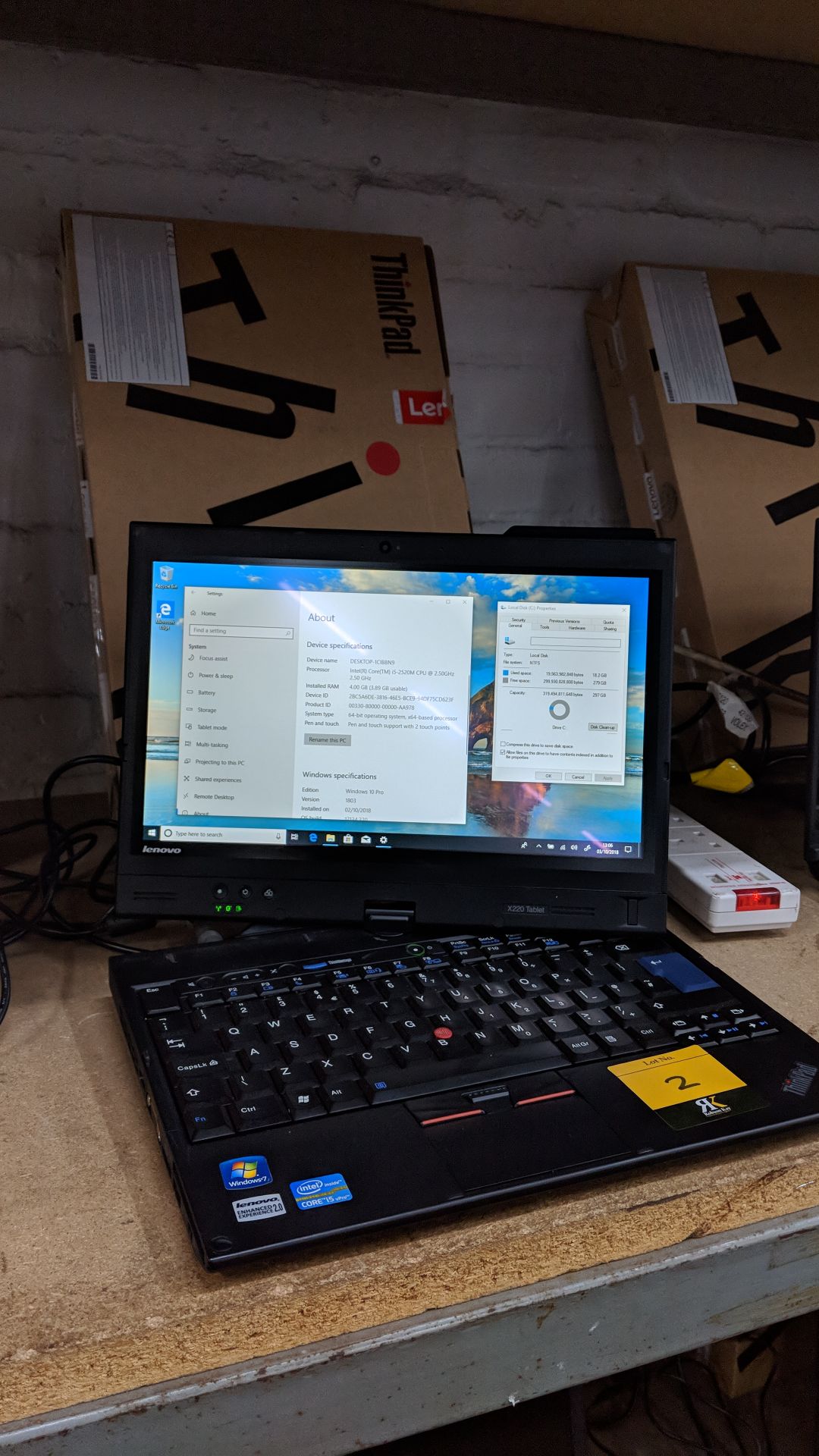 Lenovo ThinkPad X220 tablet/notebook computer with swivel screen including built-in webcam. Model - Image 10 of 11