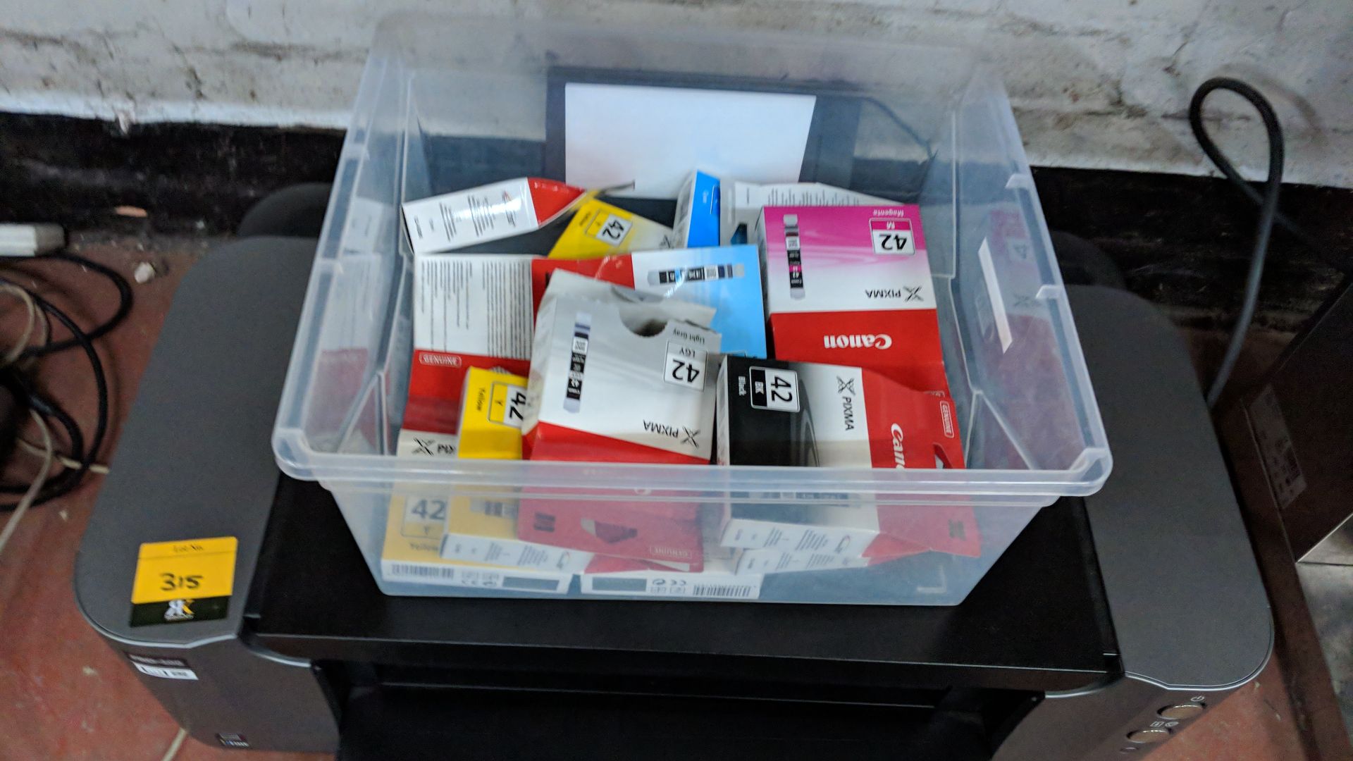 Canon Pro-100 A3 inkjet printer plus the contents of a crate of inkjet cartridges IMPORTANT: - Image 5 of 8