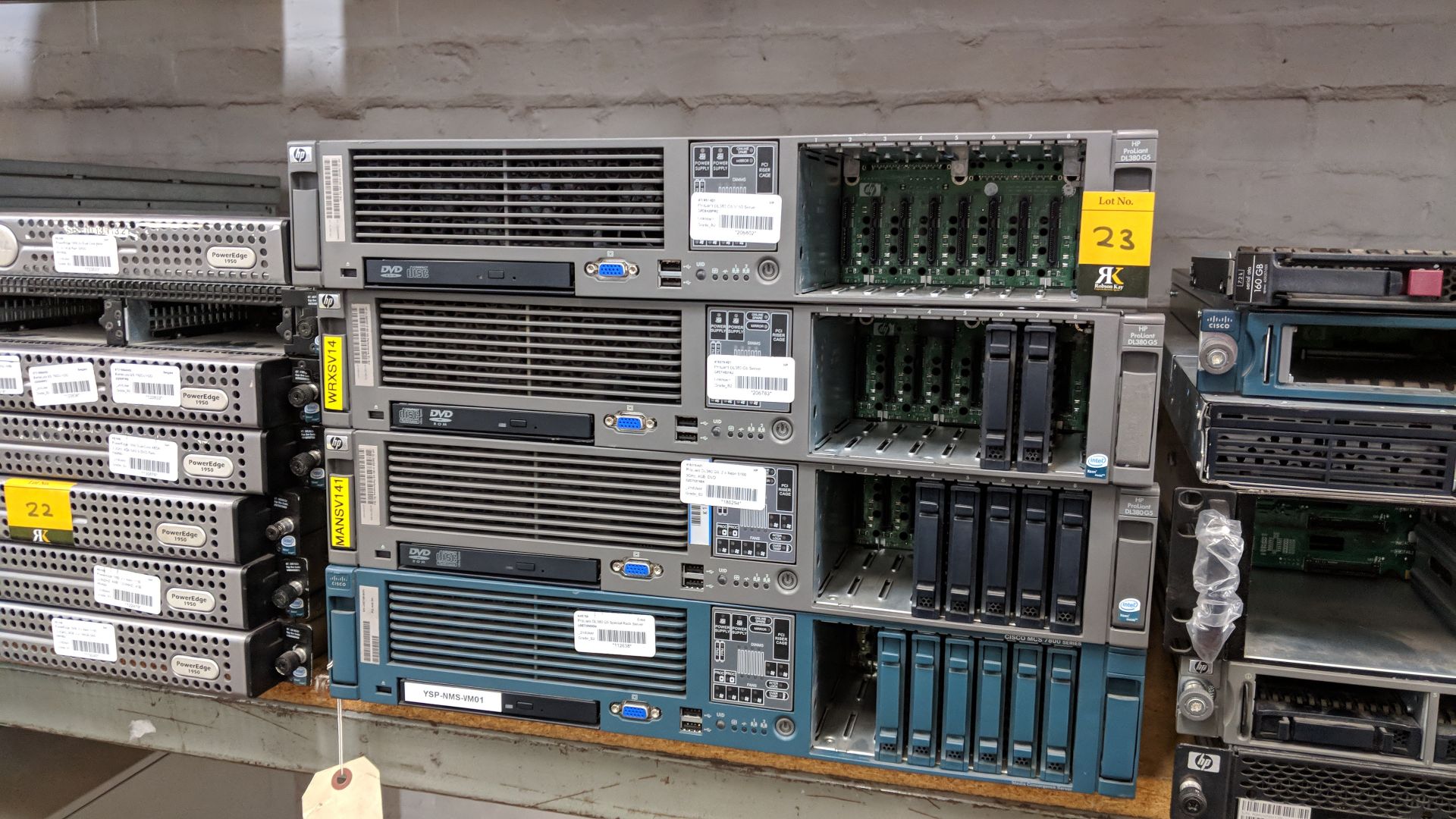 4 off HP & Cisco servers, 3 being Proliant DL380 G5 & the fourth being a Cisco MCS7800 Series. - Image 8 of 8