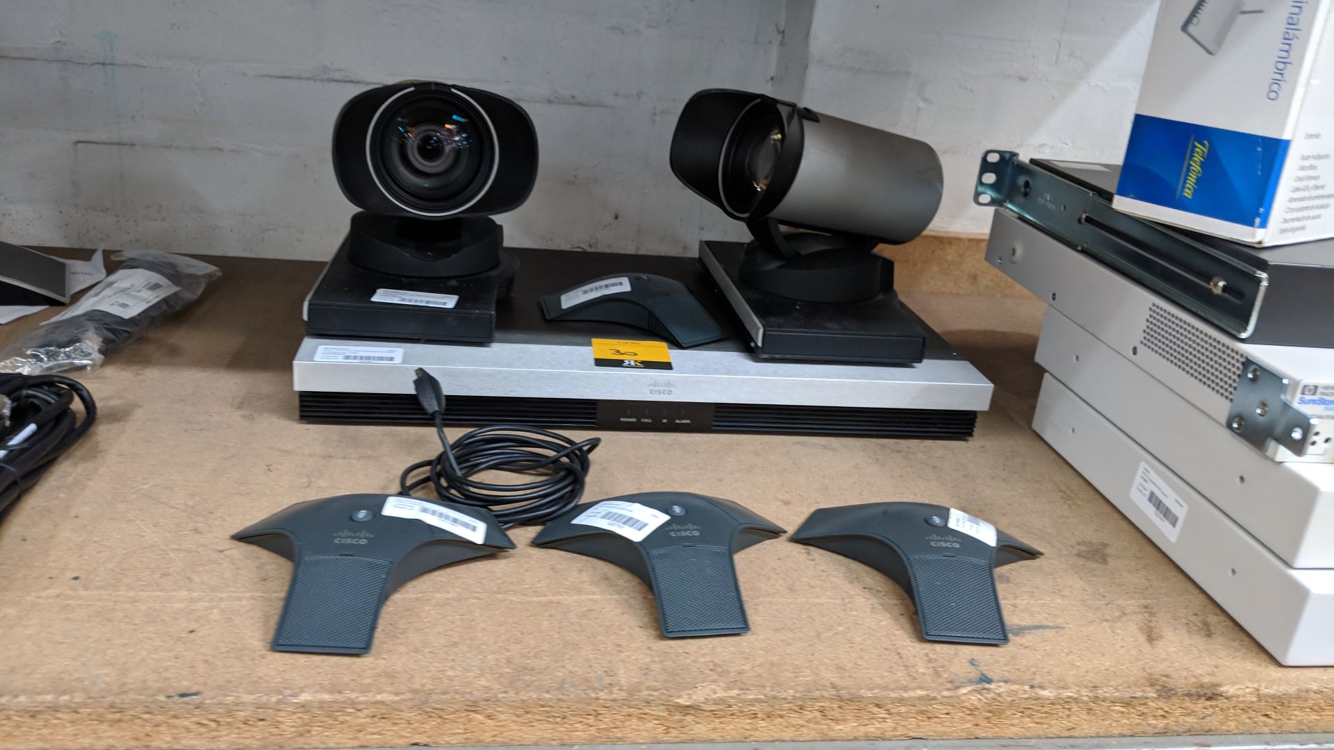 Cisco video conferencing equipment comprising C40 Telepresence System Codec C40 plus 2 off Precision